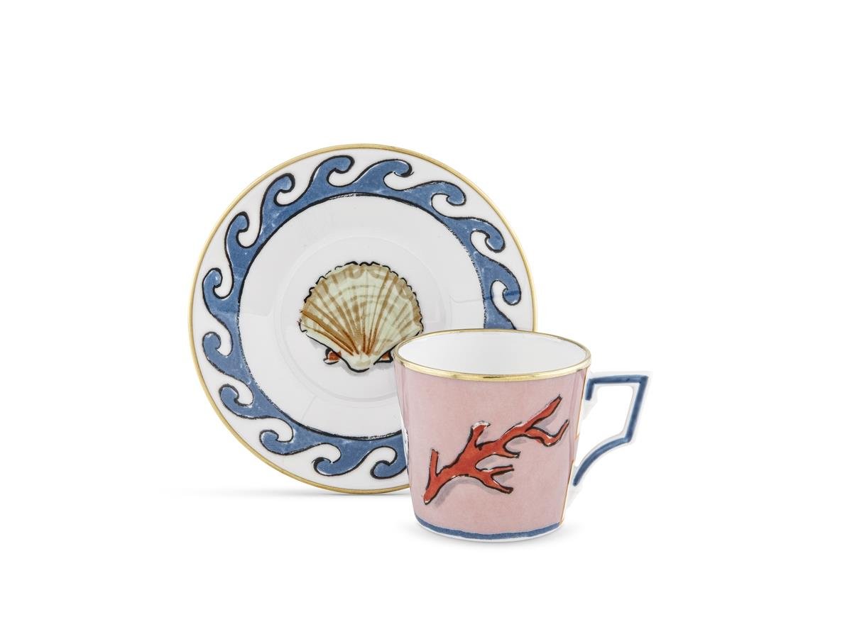 Ginori 1735 - Il Viaggio Di Nettuno Pink Kahve Fincanı Set