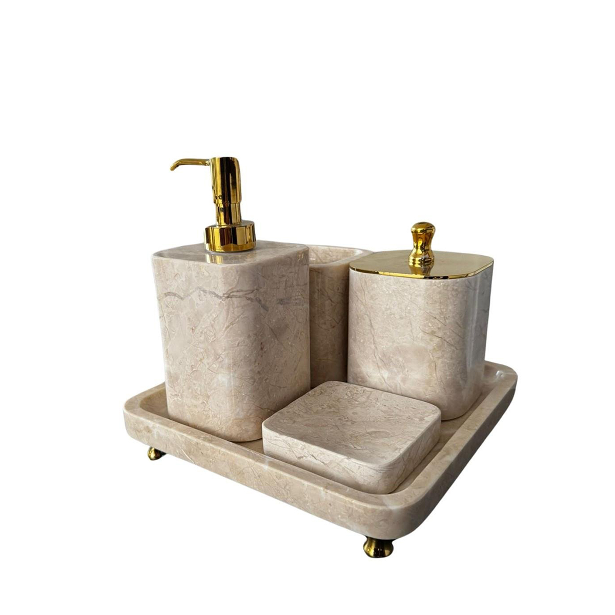 HK - Mermer Banyo Seti Bej