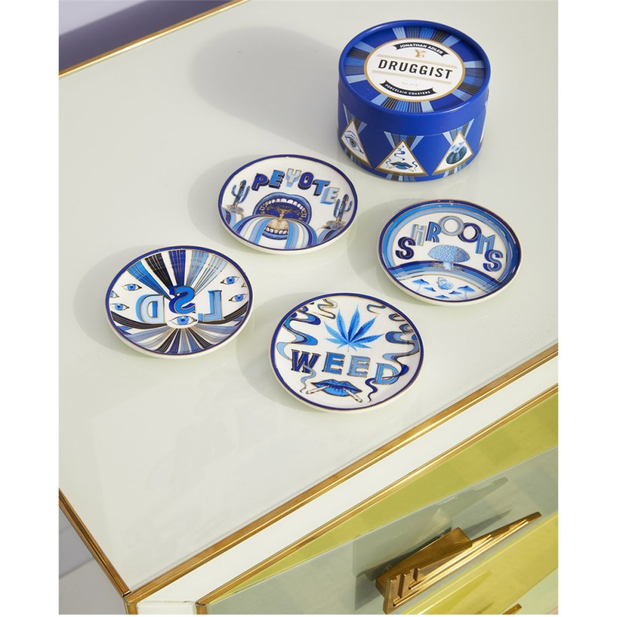 Jonathan Adler - Druggıst Coasters 4'Lü Set