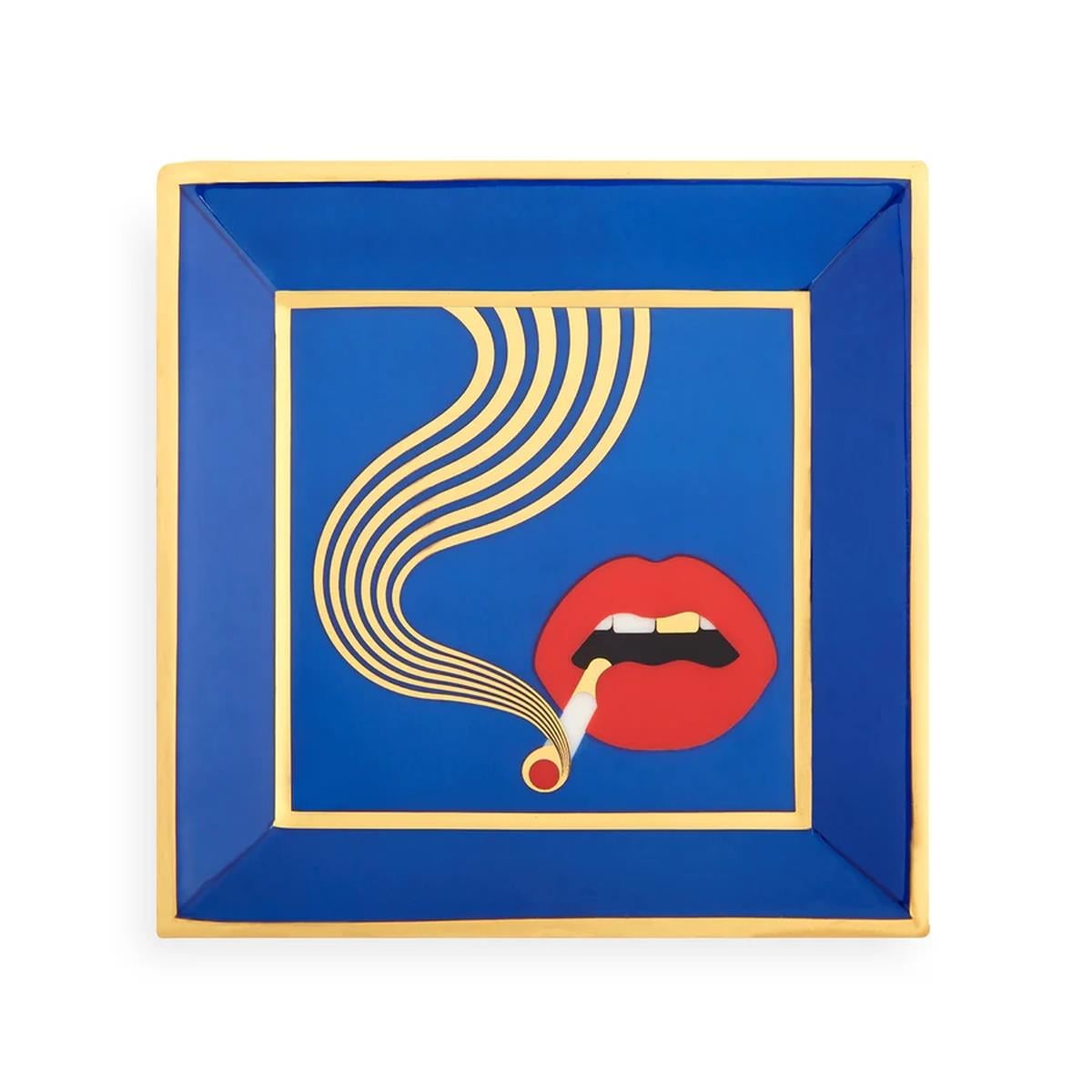 Jonathan Adler - Full Dose Kare Mavi Tabak