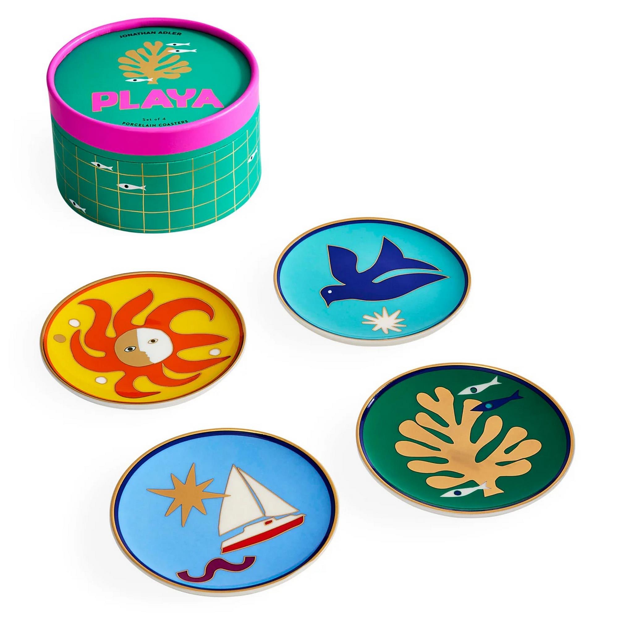Jonathan Adler - Playa 4'Lü Bardak Altlığı Set