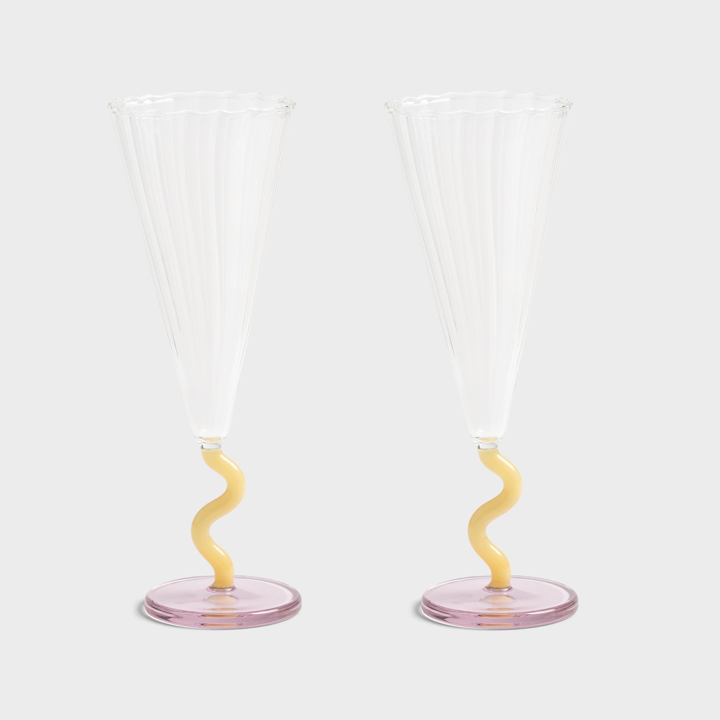 Klevering - Flute Curve Caramel 2'li Bardak Set