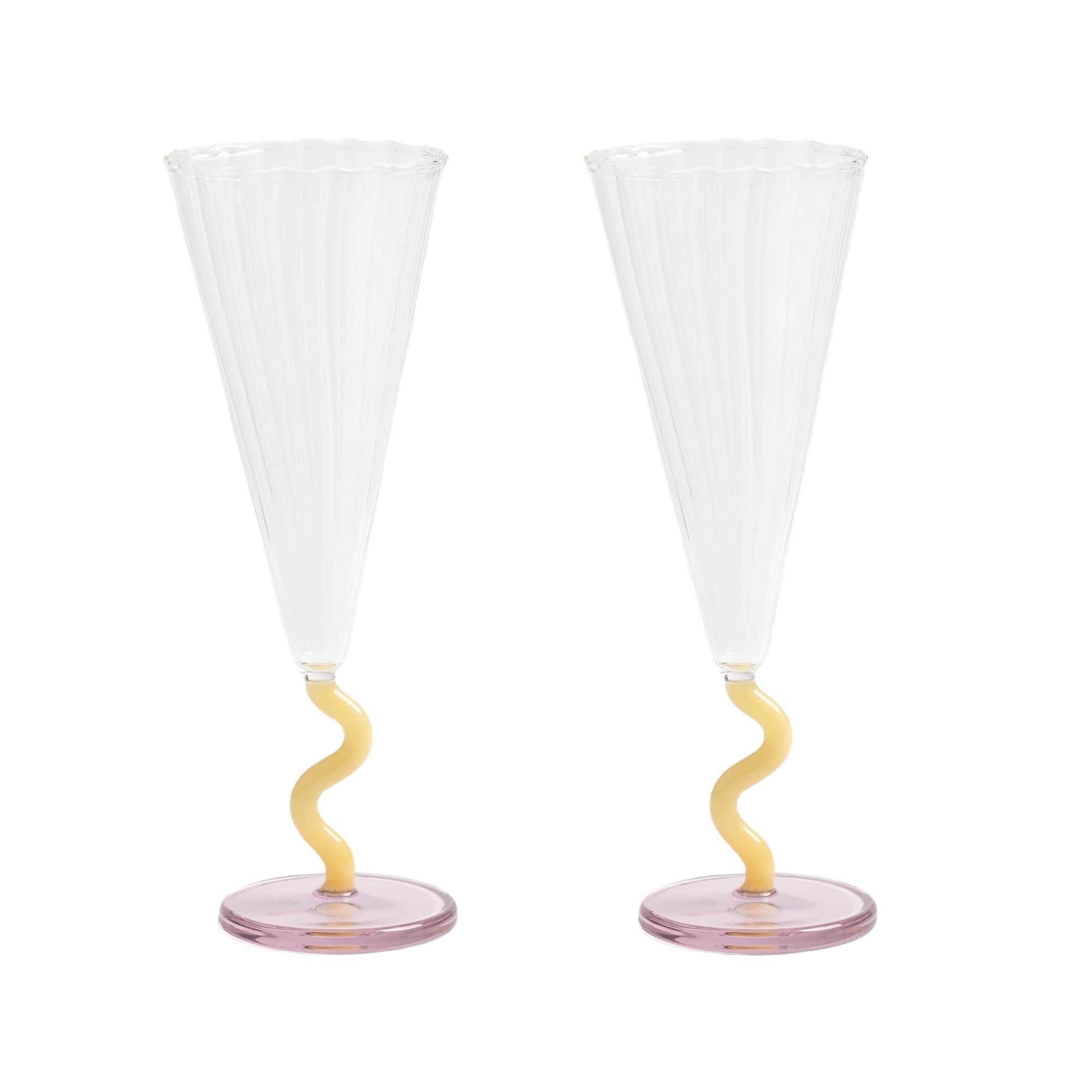 Klevering - Flute Curve Caramel 2'li Bardak Set