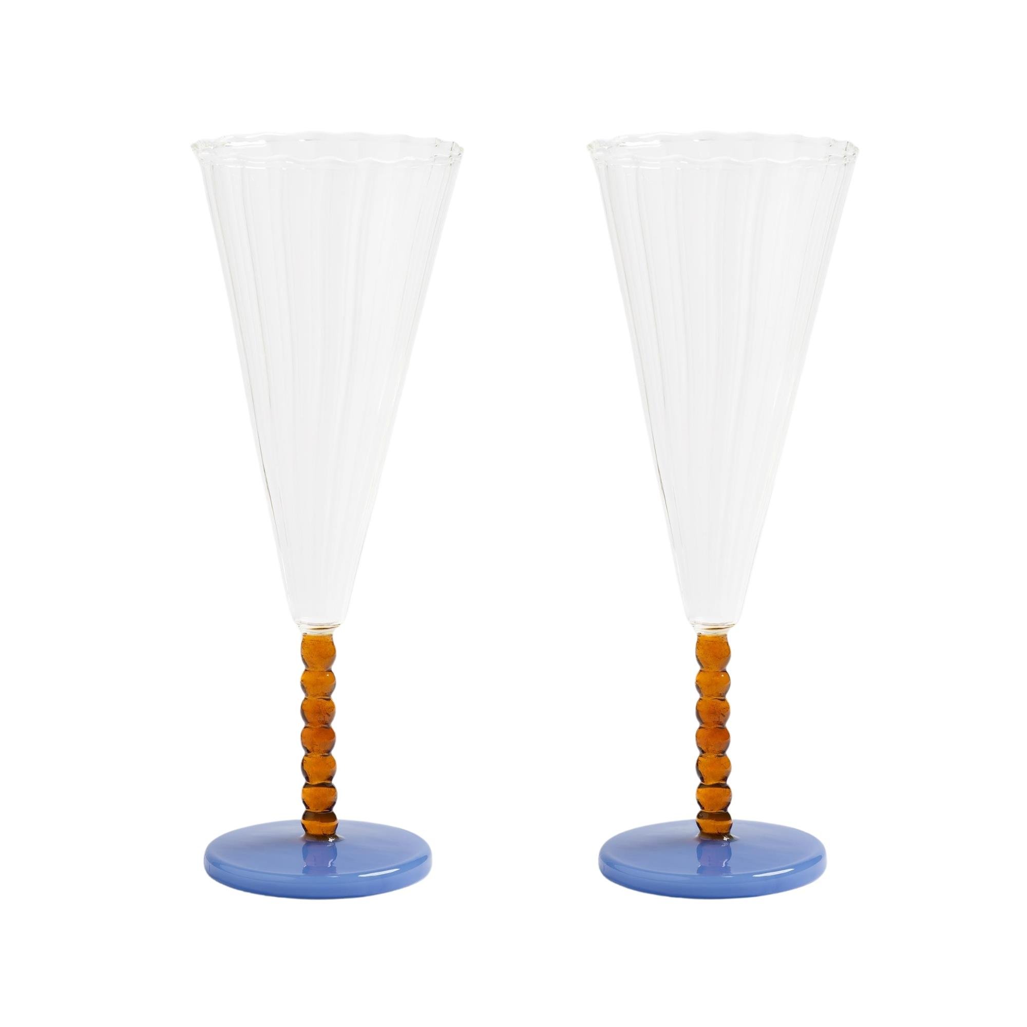 Klevering - Flute Perle Amber 2'li Bardak Set