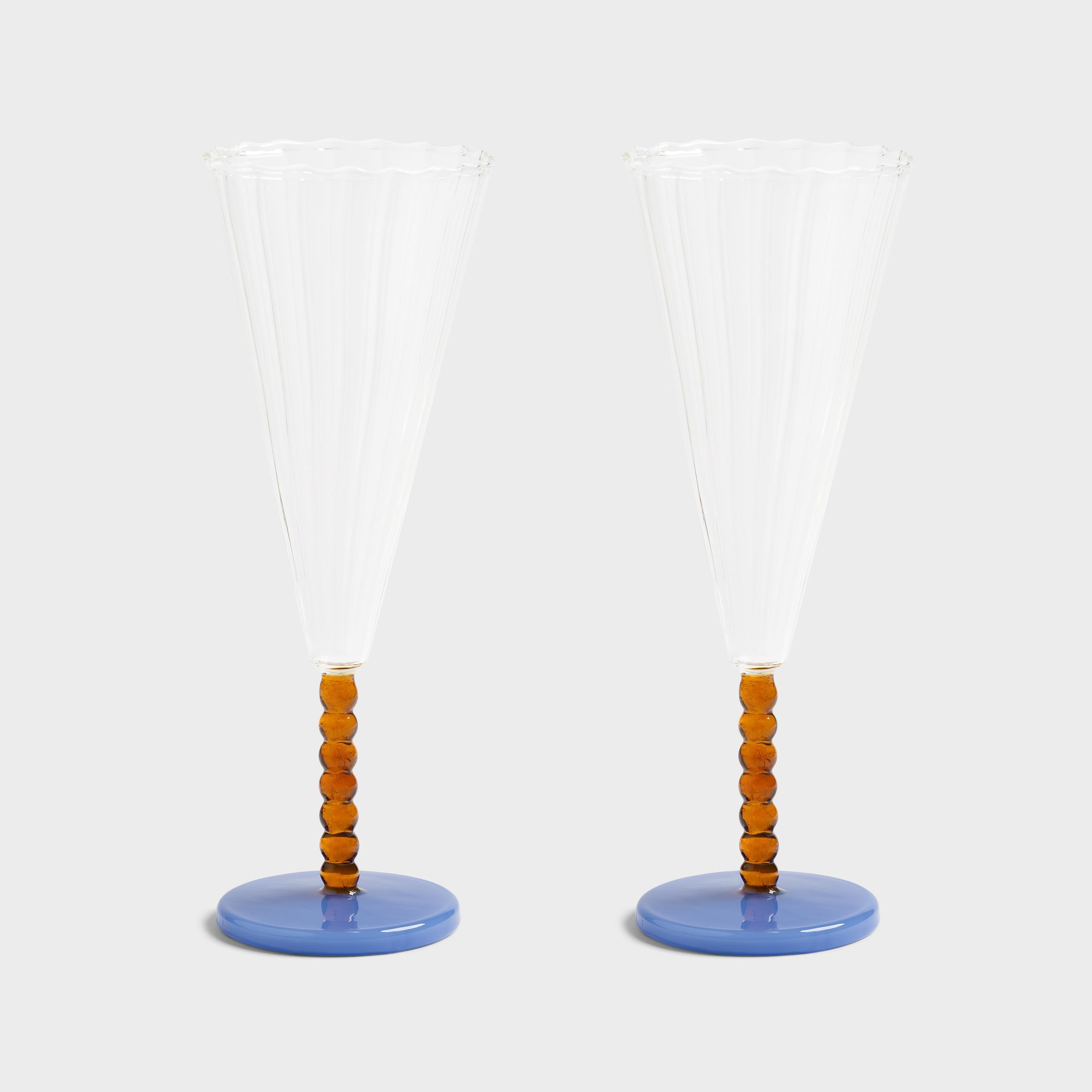 Klevering - Flute Perle Amber 2'li Bardak Set