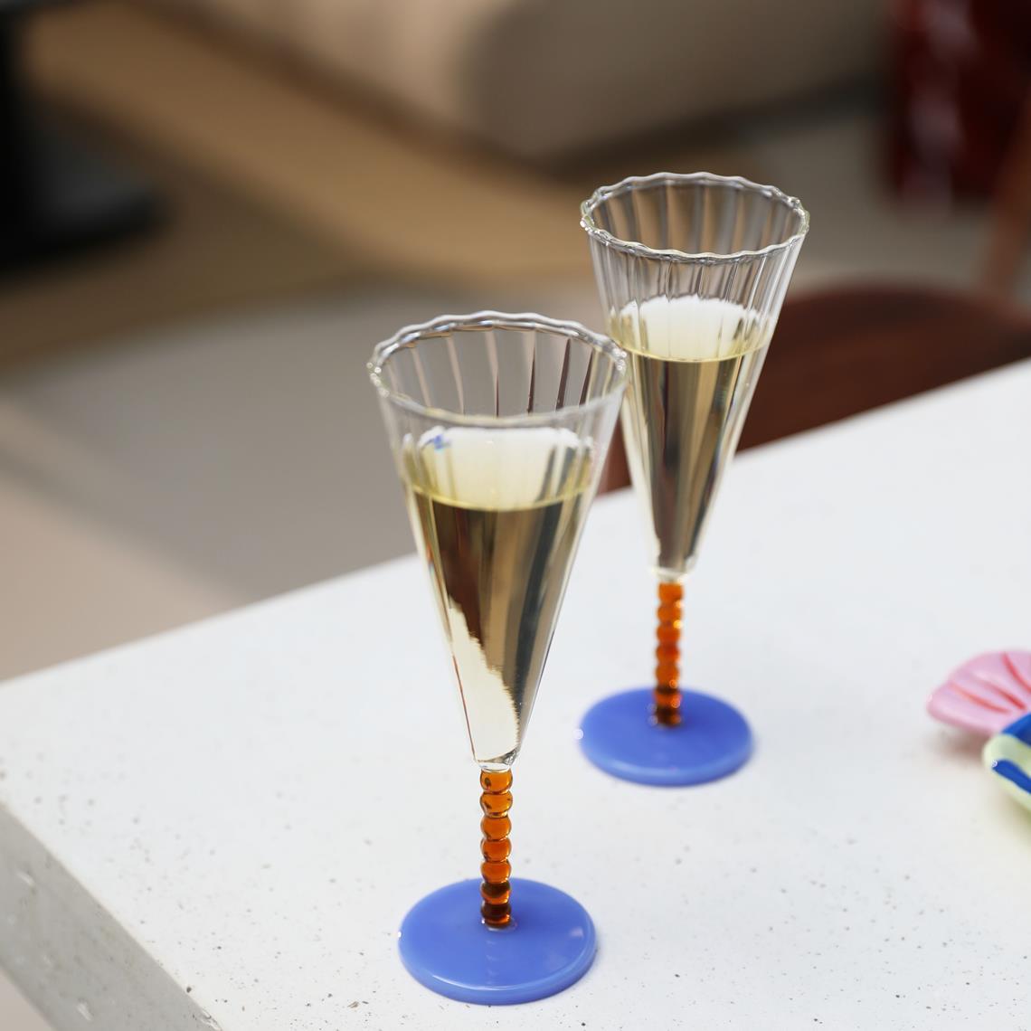 Klevering - Flute Perle Amber 2'li Bardak Set