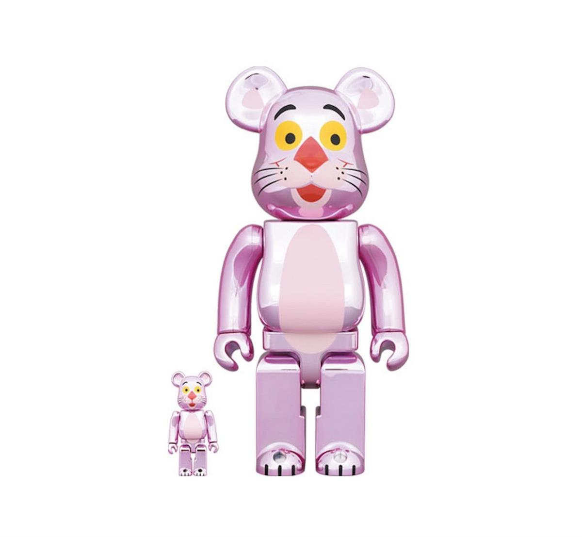 Medicom Toy - Be@rbrick Pink Panther Chrome Ver 100% & 400%