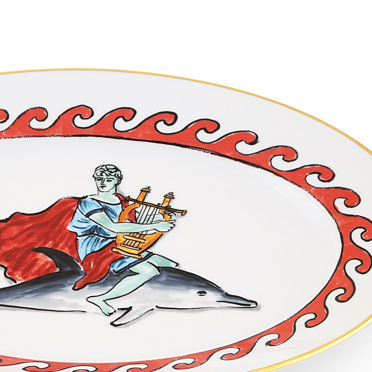 Richard Ginori - Il Viaggio Di Nettuno Oval Tabak Dolphin White