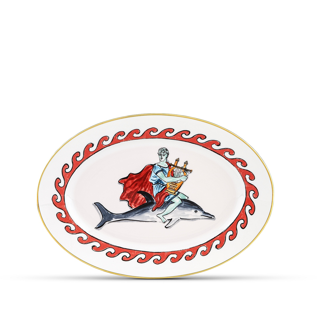 Richard Ginori - Il Viaggio Di Nettuno Oval Tabak Dolphin White