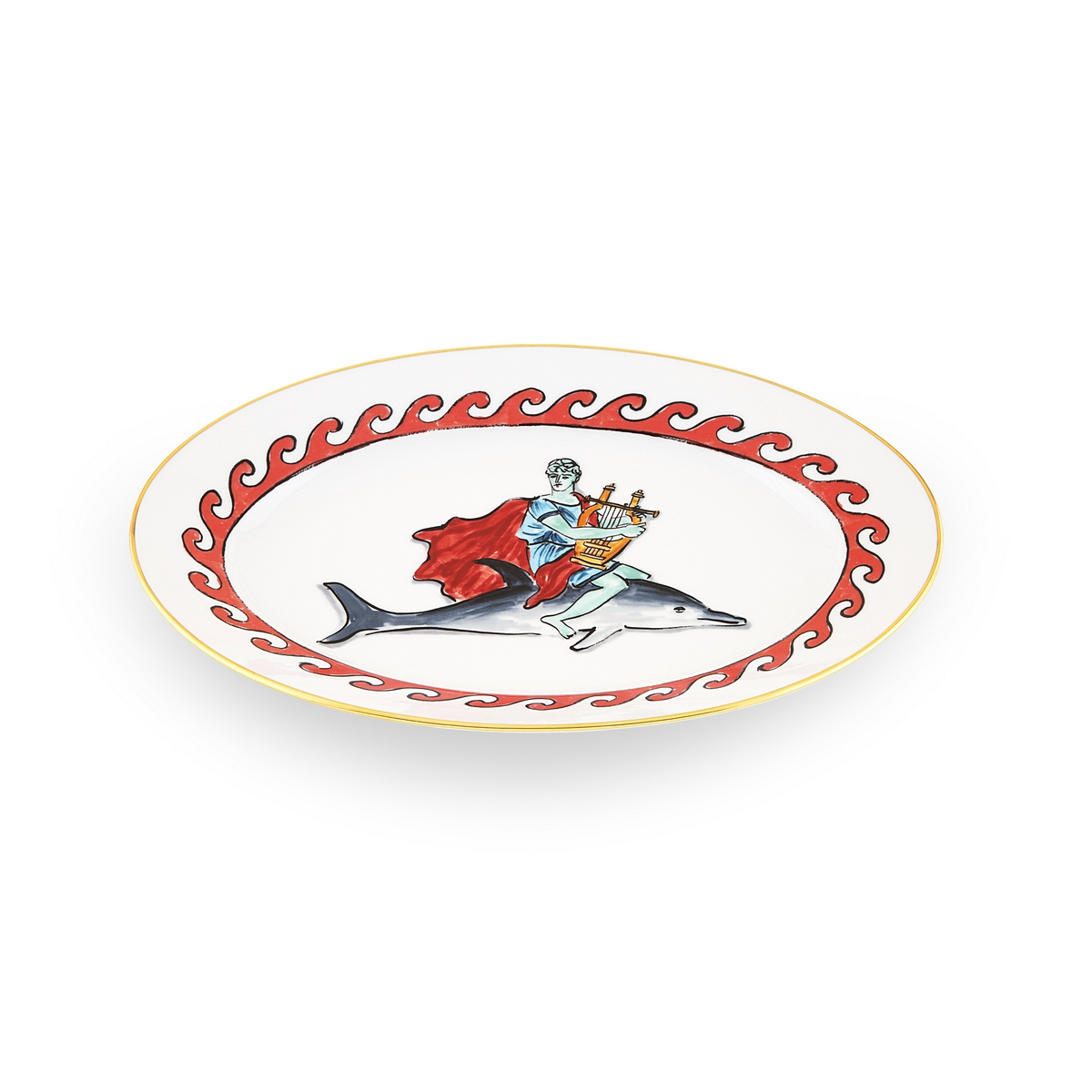 Richard Ginori - Il Viaggio Di Nettuno Oval Tabak Dolphin White