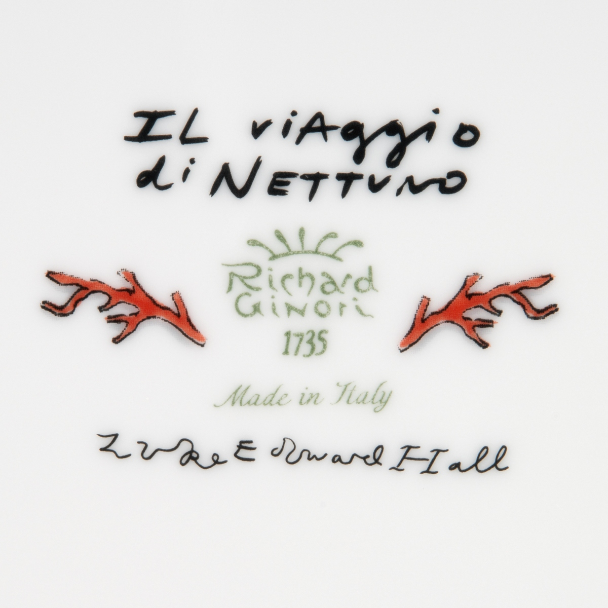 Richard Ginori - Il Viaggio Di Nettuno Oval Tabak Dolphin White