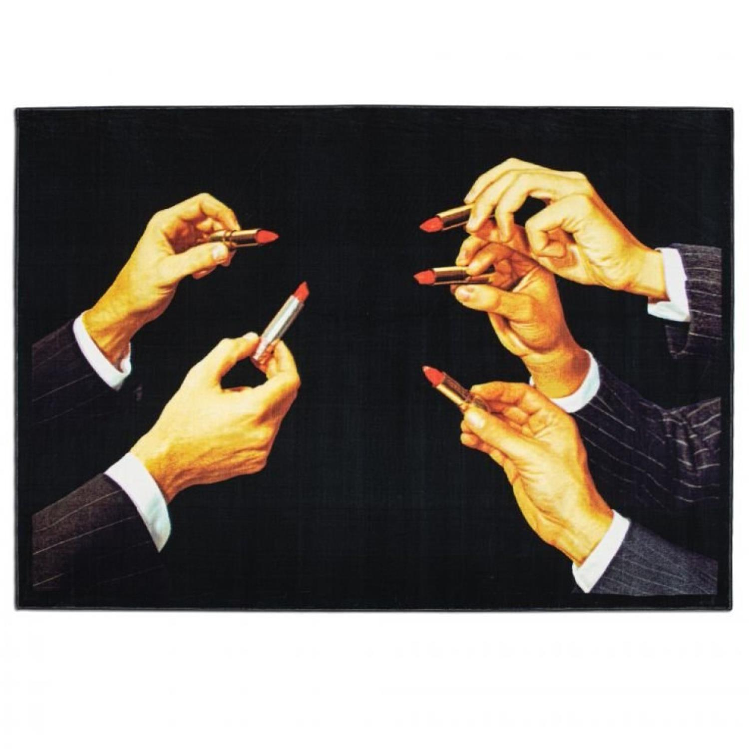 Seletti - Toiletpaper Lipstick Halı Siyah