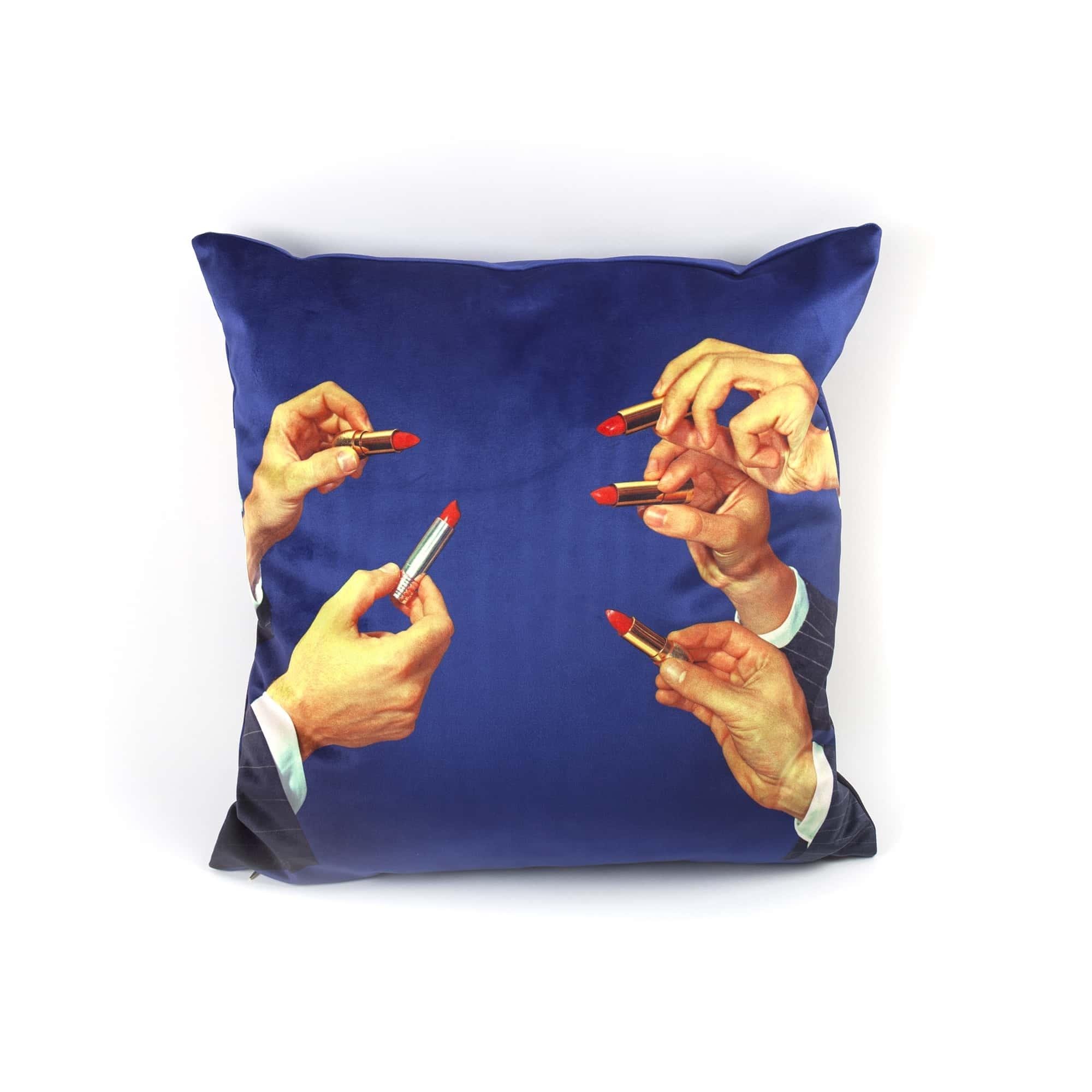 Seletti - Toiletpaper Lipstick Yastık Mavi