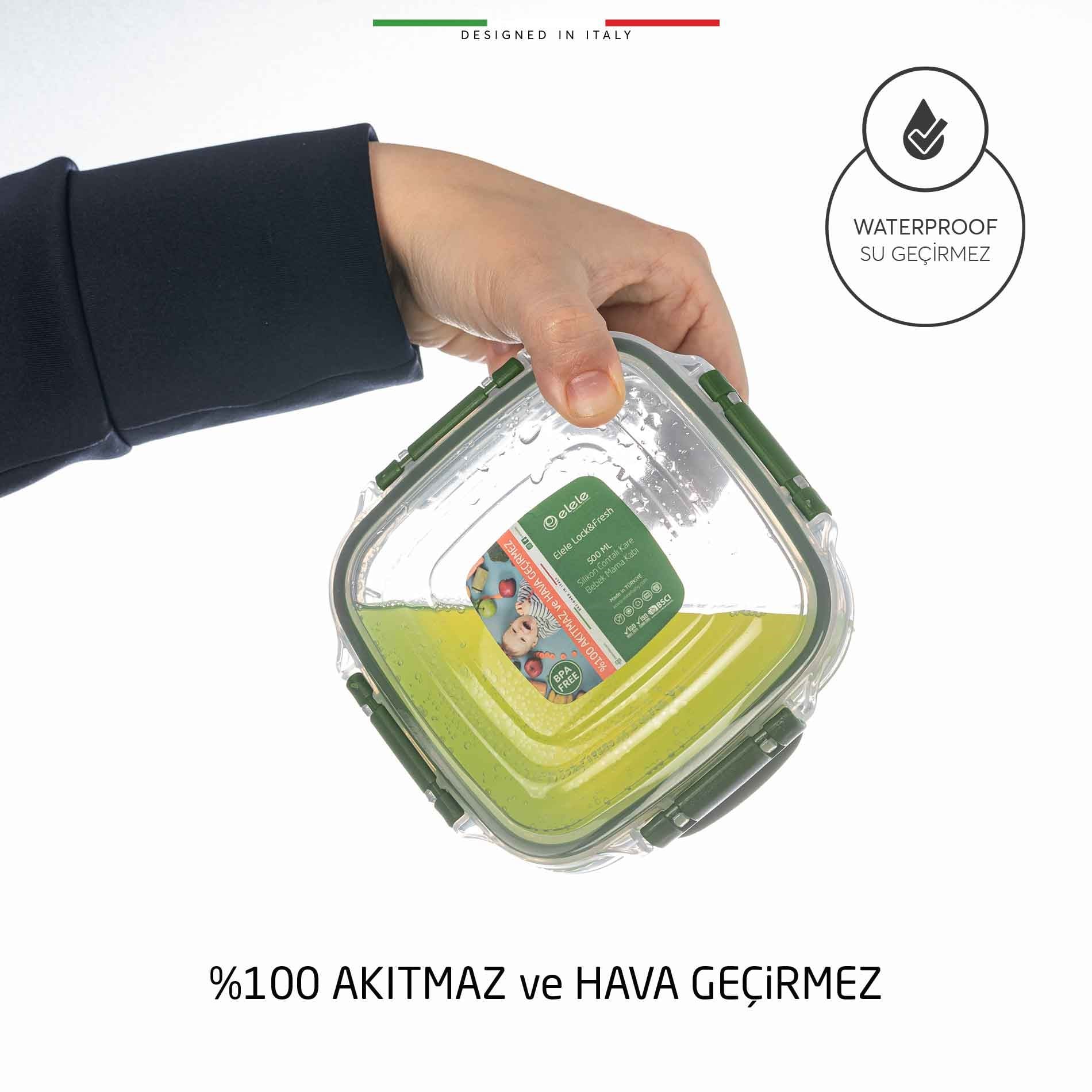 Elele 3'lü Bebek Toz Mama Kabı Mama Saklama Kabı Lock and Fresh 275 Ml YBT