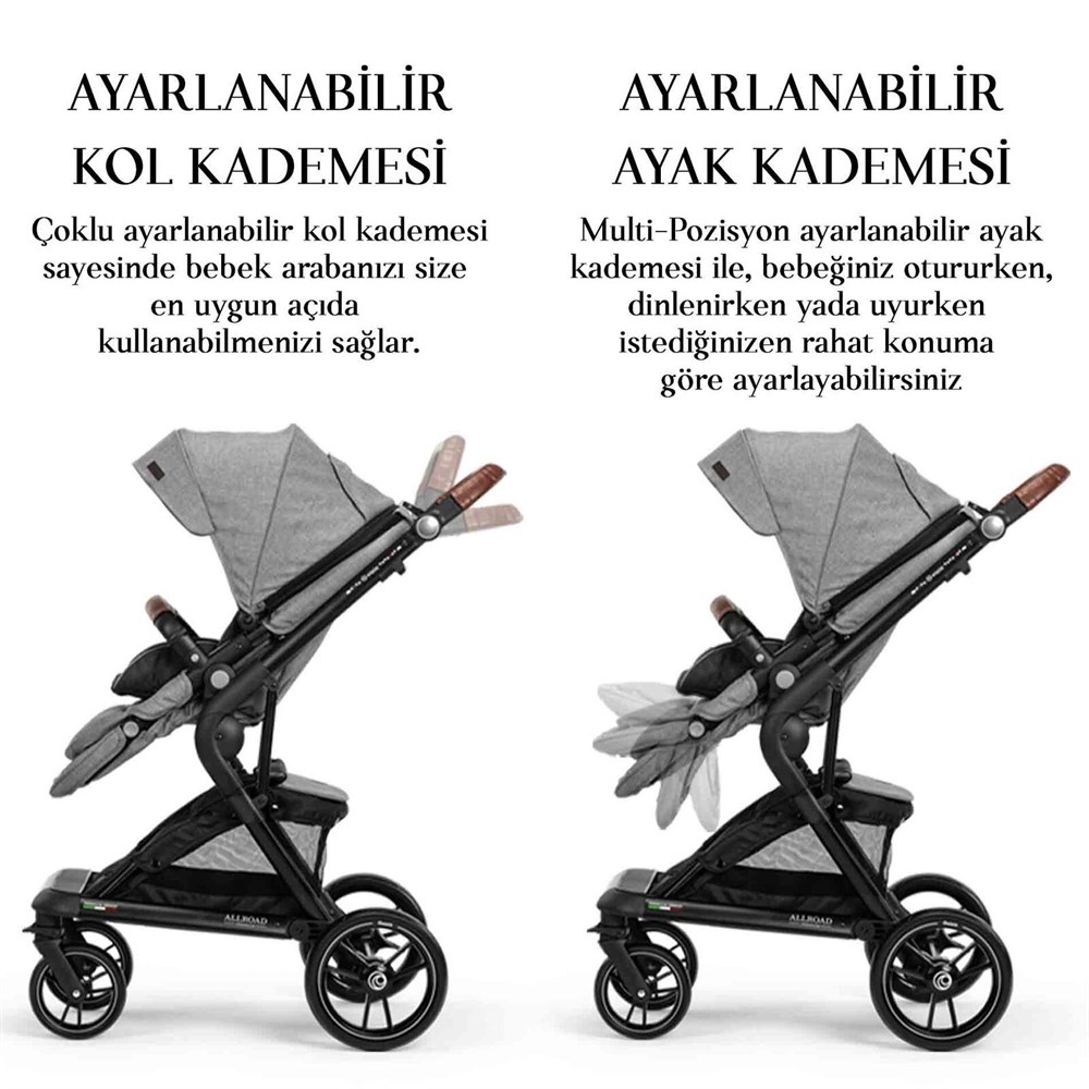 Elele Allroad 2 Travel Sistem Bebek Arabası Kahverengi