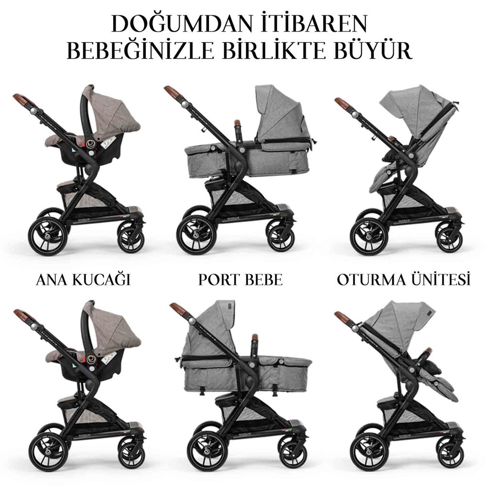 Elele Allroad 2 Travel Sistem Bebek Arabası Kahverengi