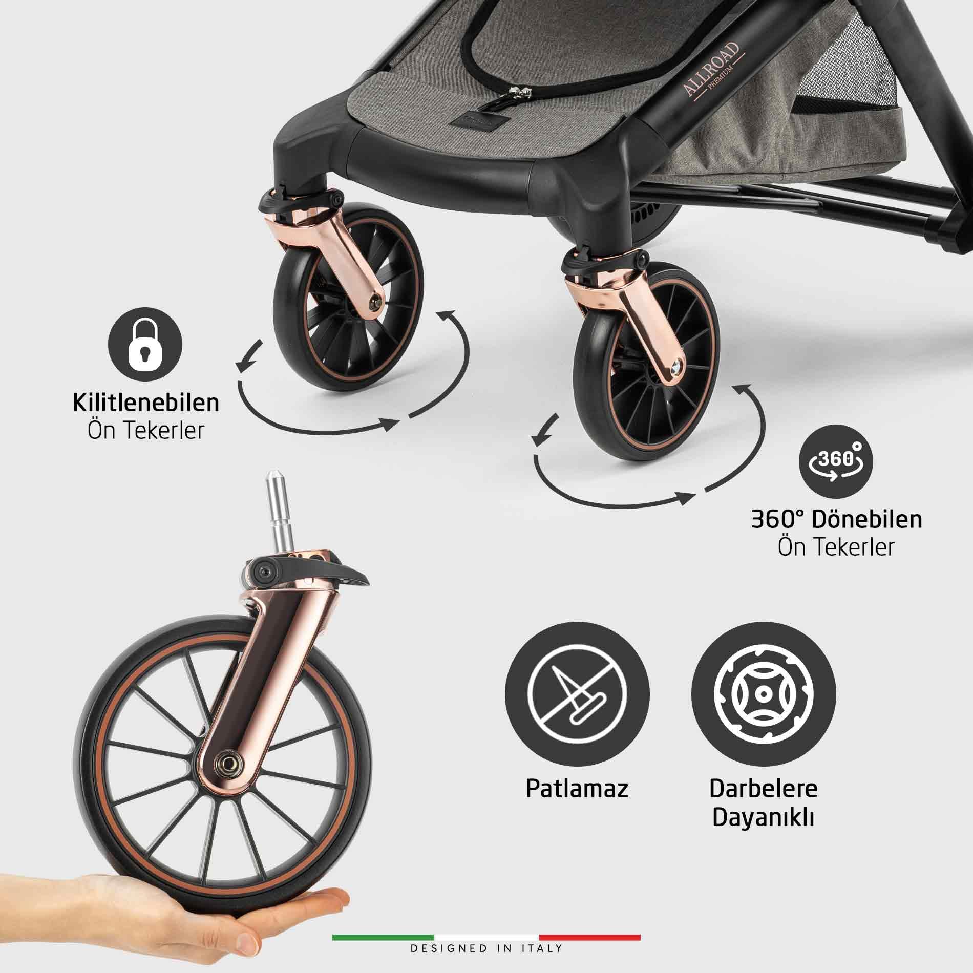 Elele Allroad 3 Travel Sistem Bebek Arabası Rose Gri