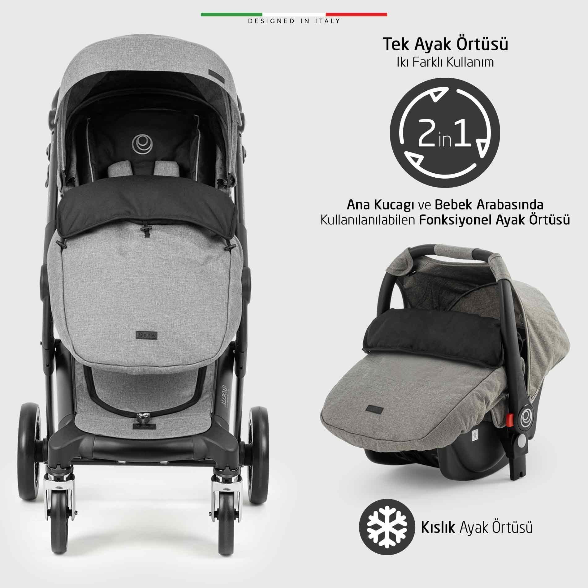 Elele Allroad 3 Travel Sistem Bebek Arabası Silver Gri