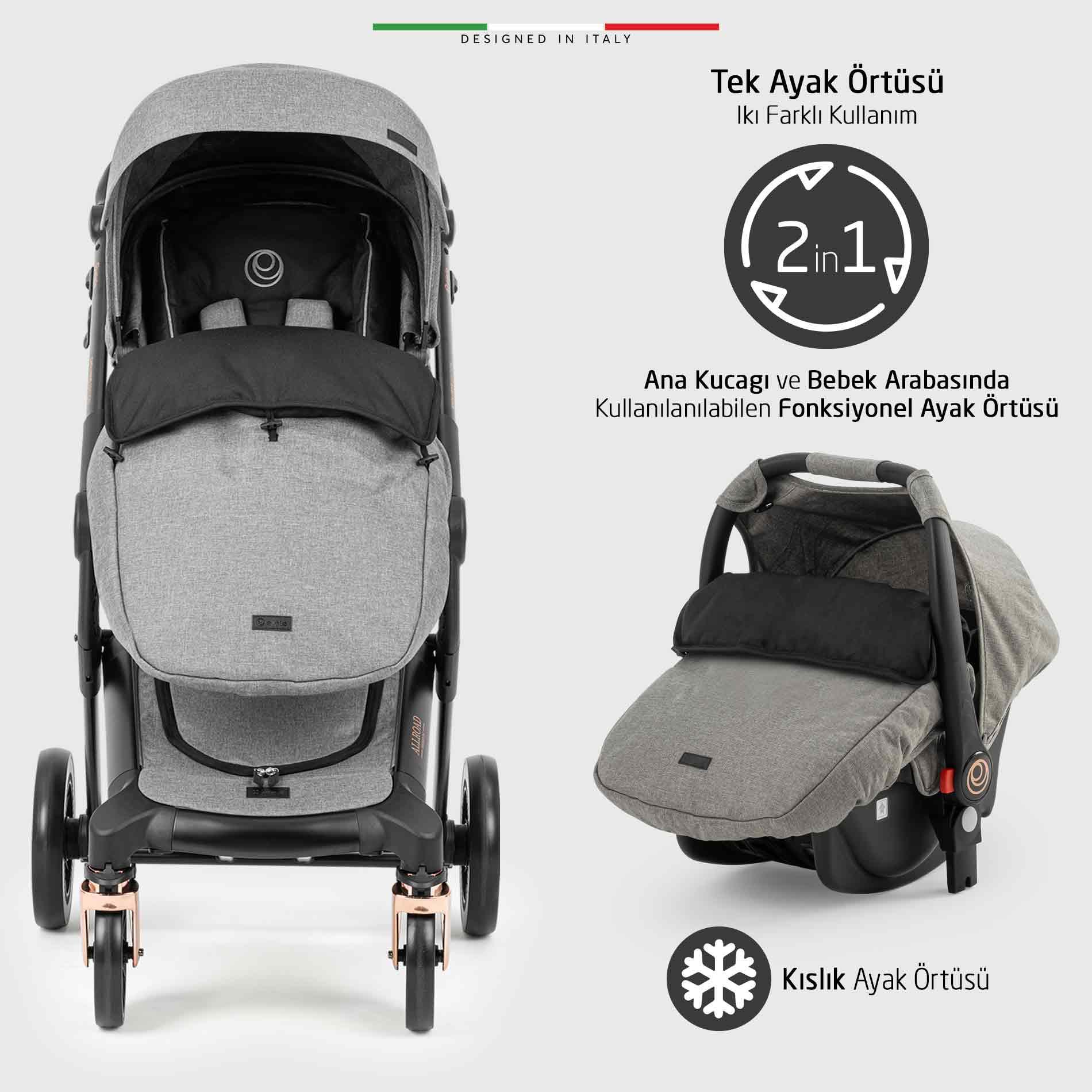 Elele Allroad 3 Travel Sistem Bebek Arabası Rose Gri