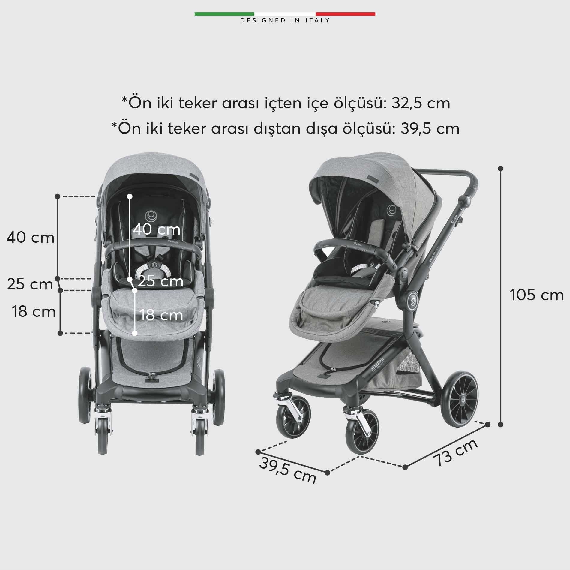 Elele Allroad 3 Travel Sistem Bebek Arabası Rose Gri