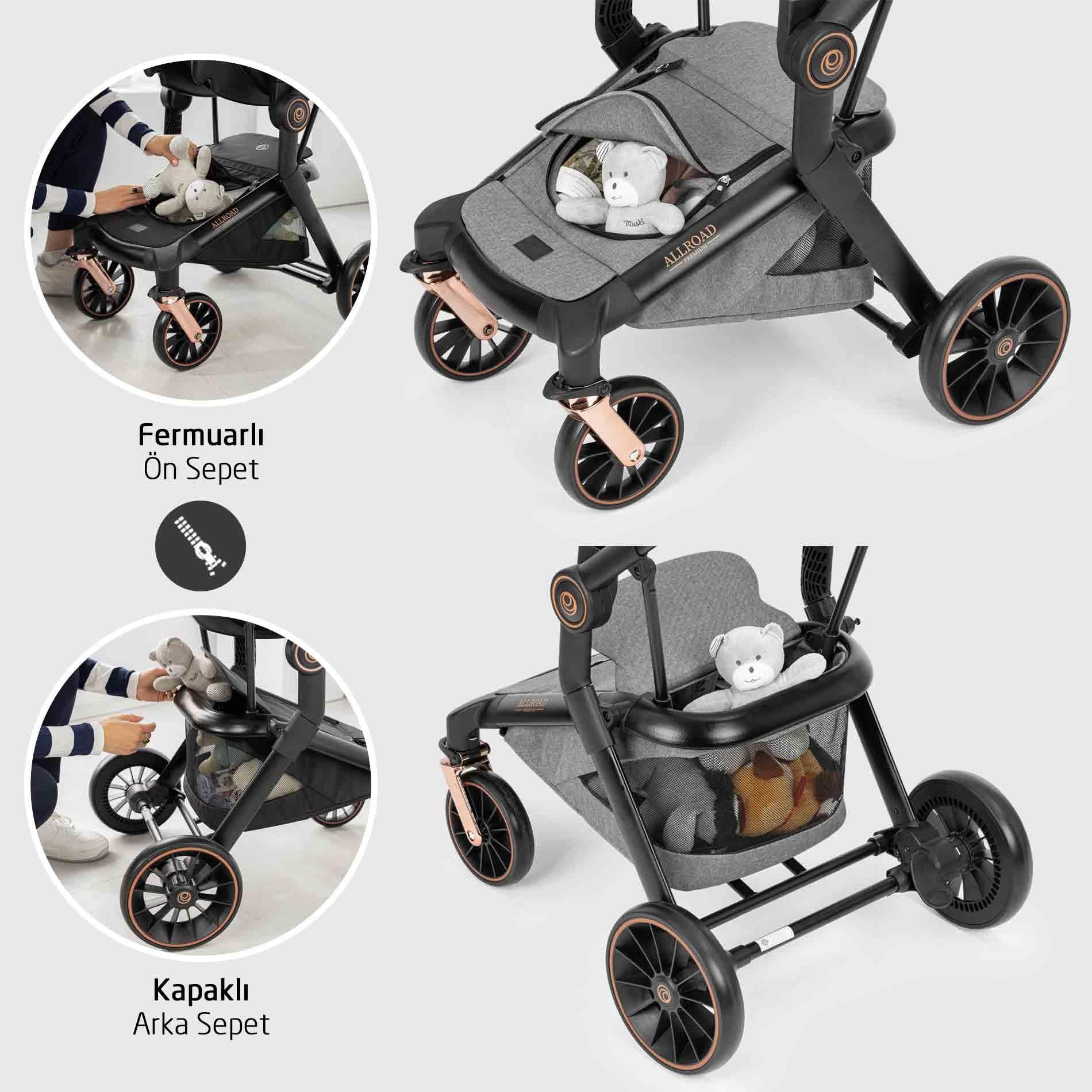 Elele Allroad 3 Travel Sistem Bebek Arabası Rose Gri