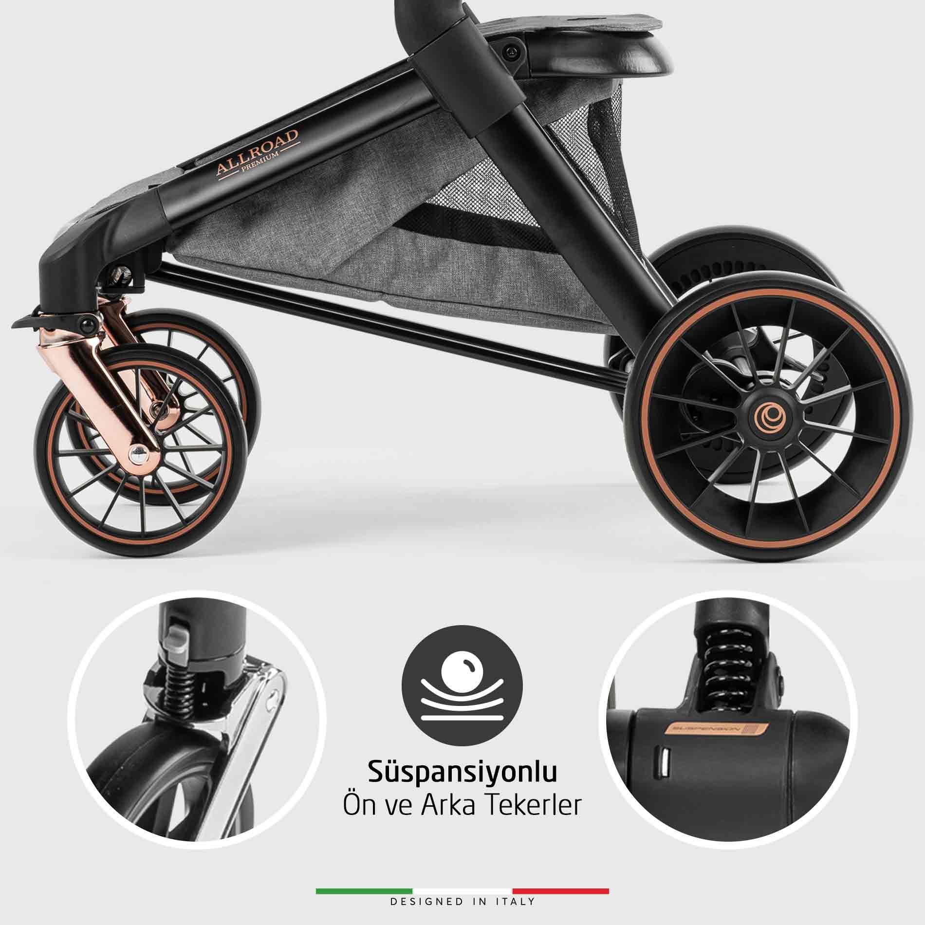 Elele Allroad 3 Travel Sistem Bebek Arabası Rose Gri