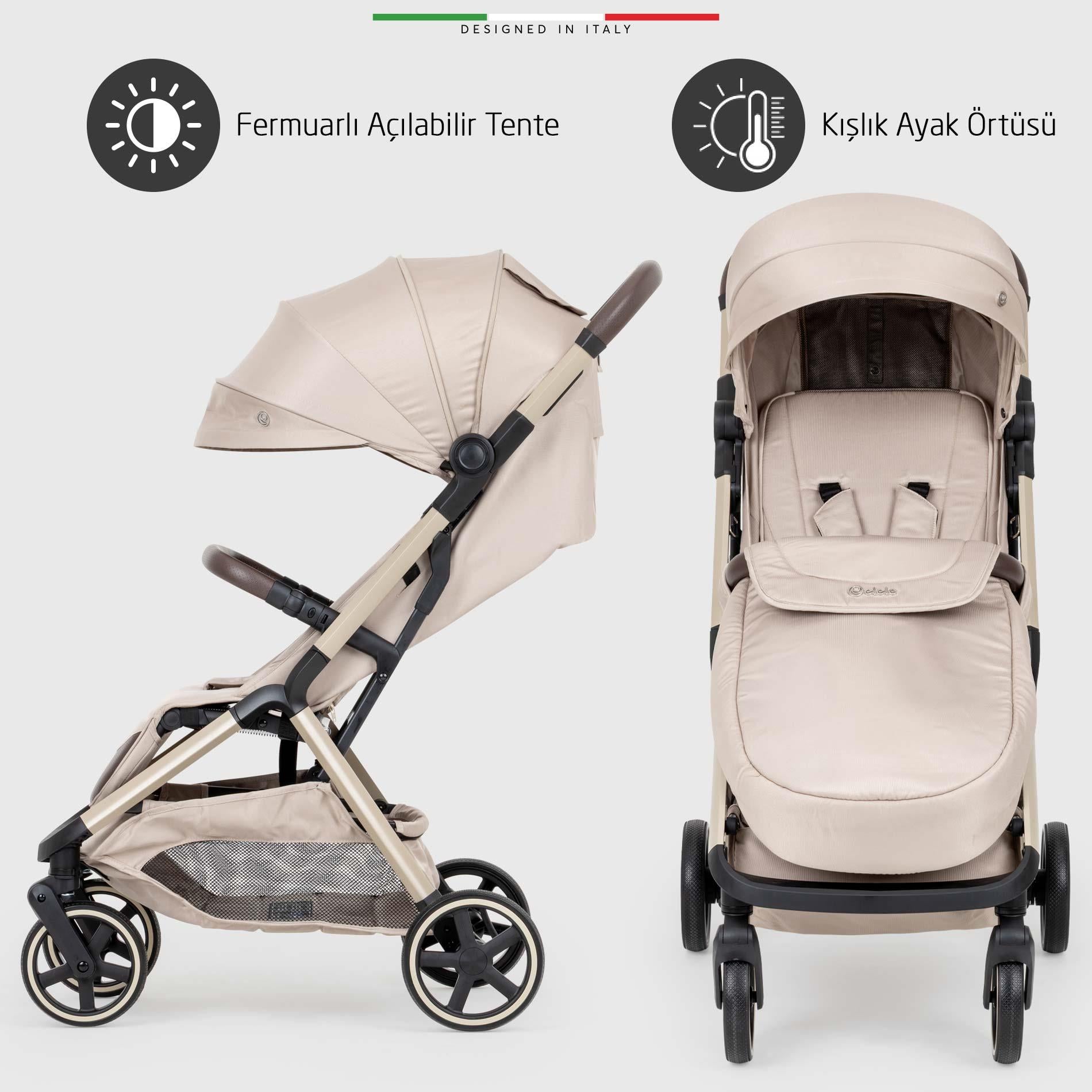 Elele Cabina Kabin Tipi Bebek Arabası Siyah