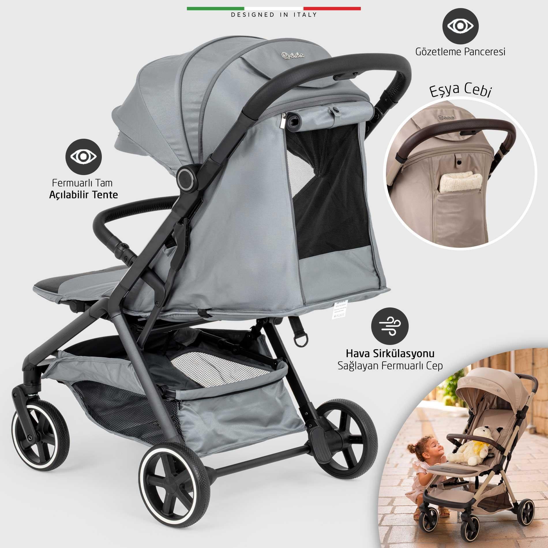 Elele Cabina Kabin Tipi Travel Sistem Bebek Arabası Gri