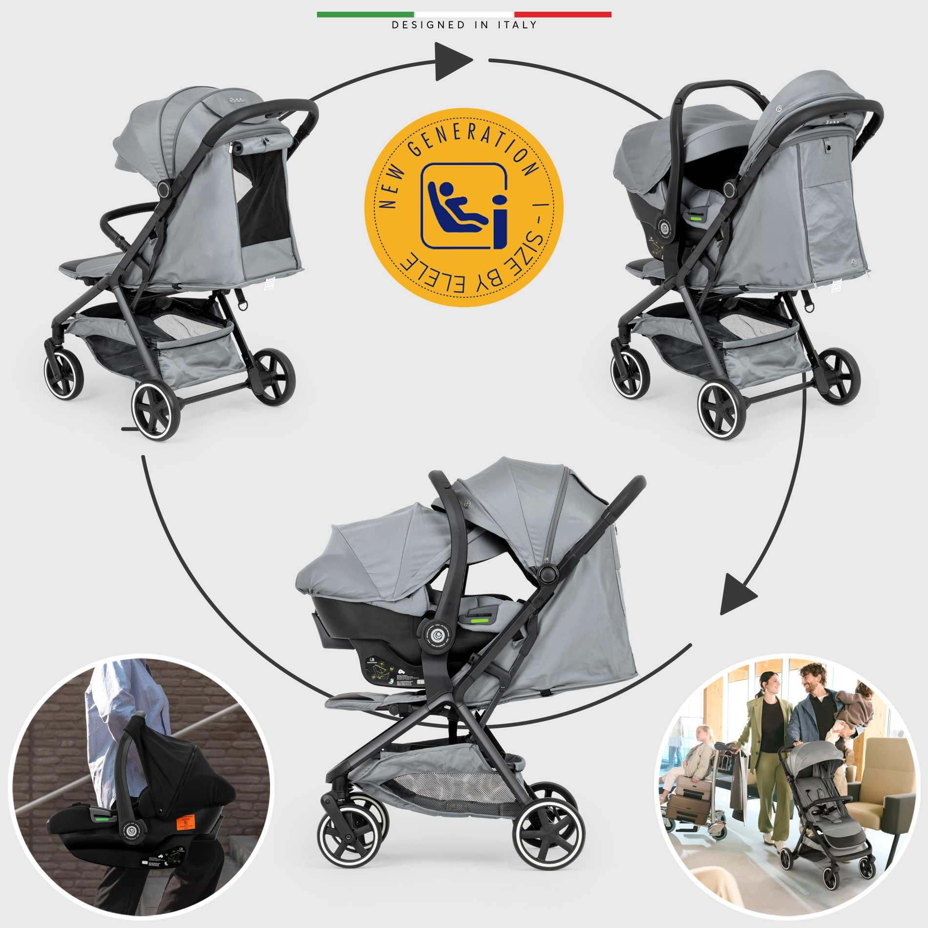 Elele Cabina Kabin Tipi Travel Sistem Bebek Arabası Gri