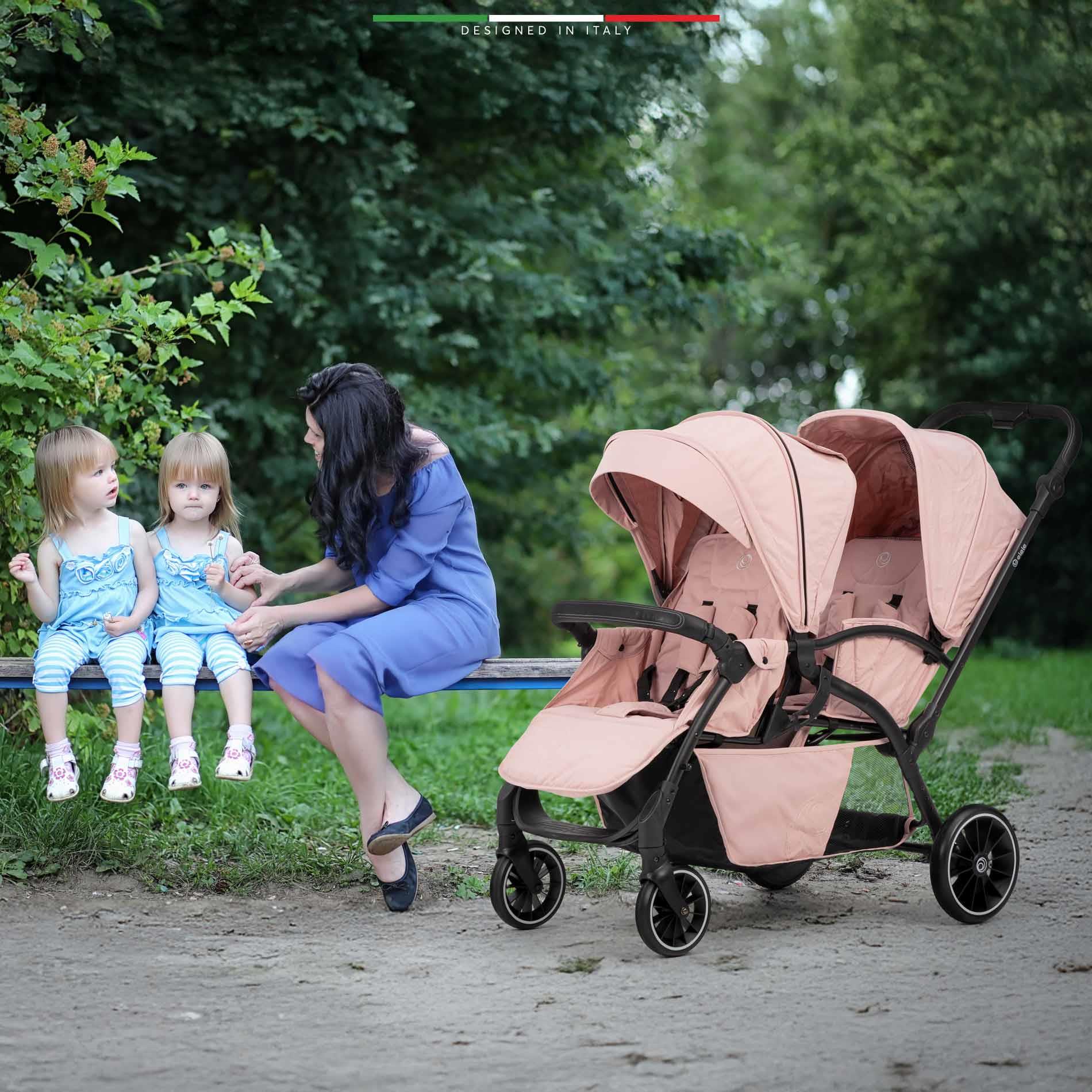 Elele Due Arka Arkaya İkiz Bebek Arabası Gri