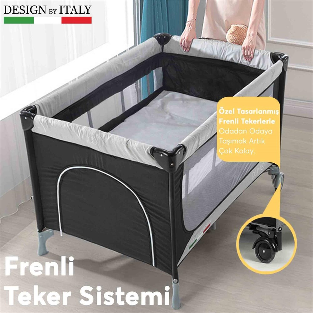 Elele Dumo Oyun Parkı Park Yatak 70x110 cm LACİ/BEJ