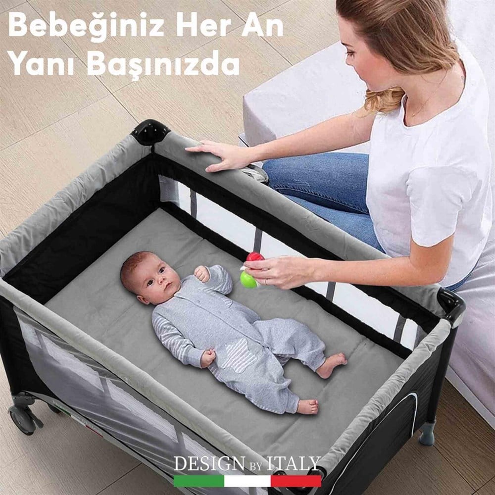 Elele Dumo Oyun Parkı Park Yatak 70x110 cm LACİ/BEJ