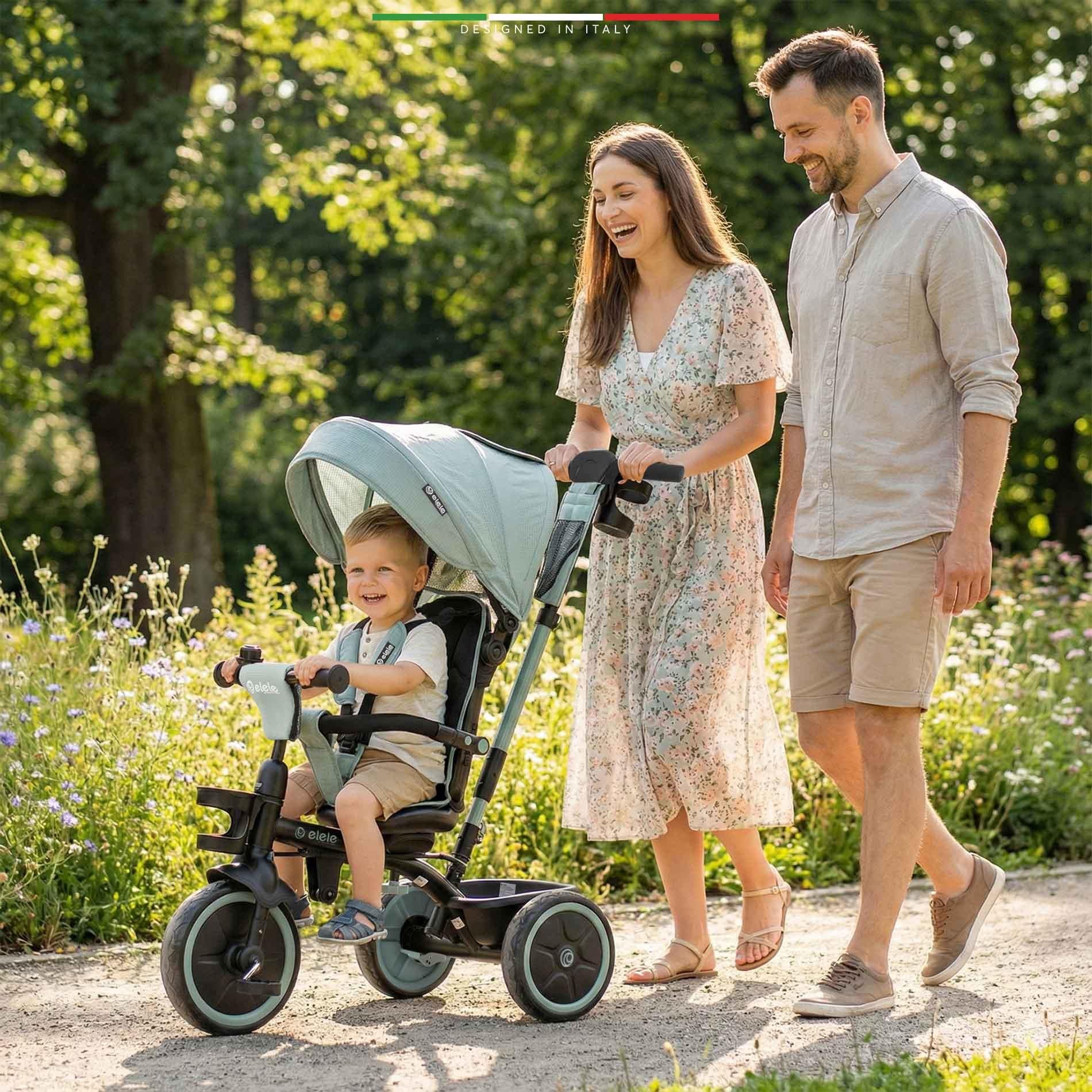 Elele Fertile 6in1 Ebeveyn Kontrollü 3 Tekerlekli Çocuk Bisikleti Çift Yönlü Yeşil