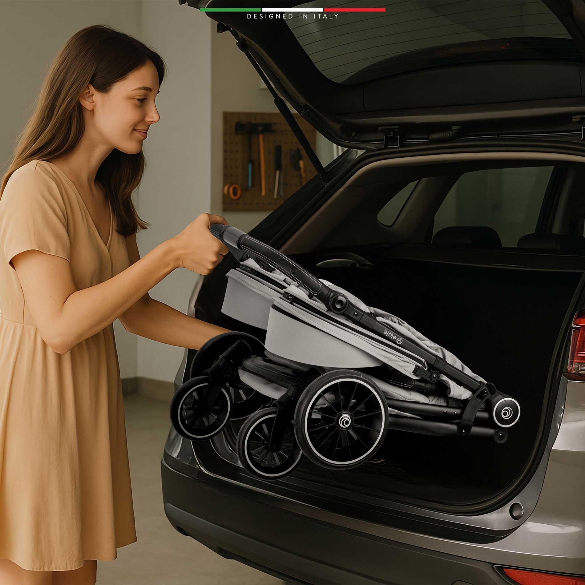 Elele Gemelli Yan Yana İkiz Bebek Arabası Yeşil