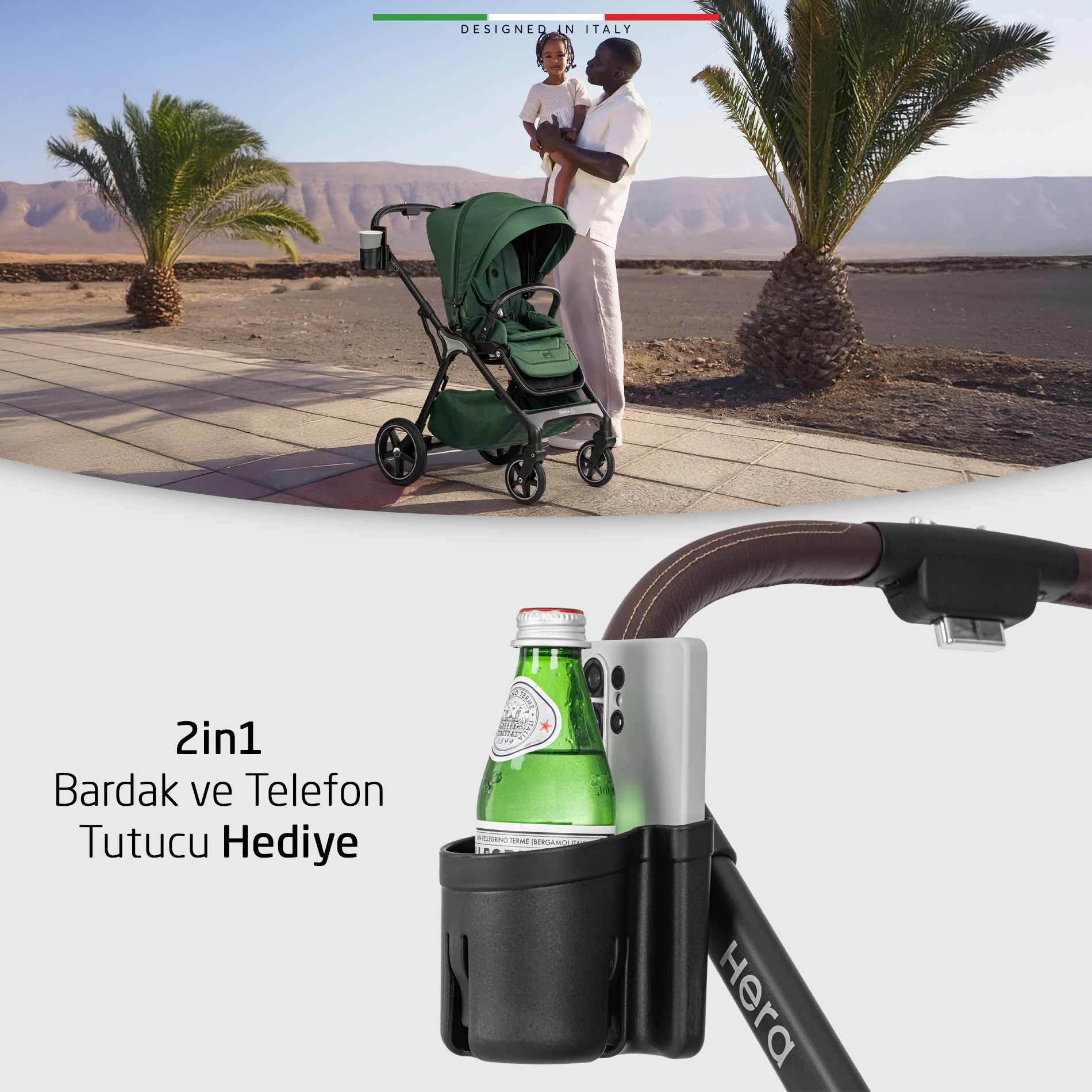 Elele Hera Travel Sistem Bebek Arabası Silver Siyah