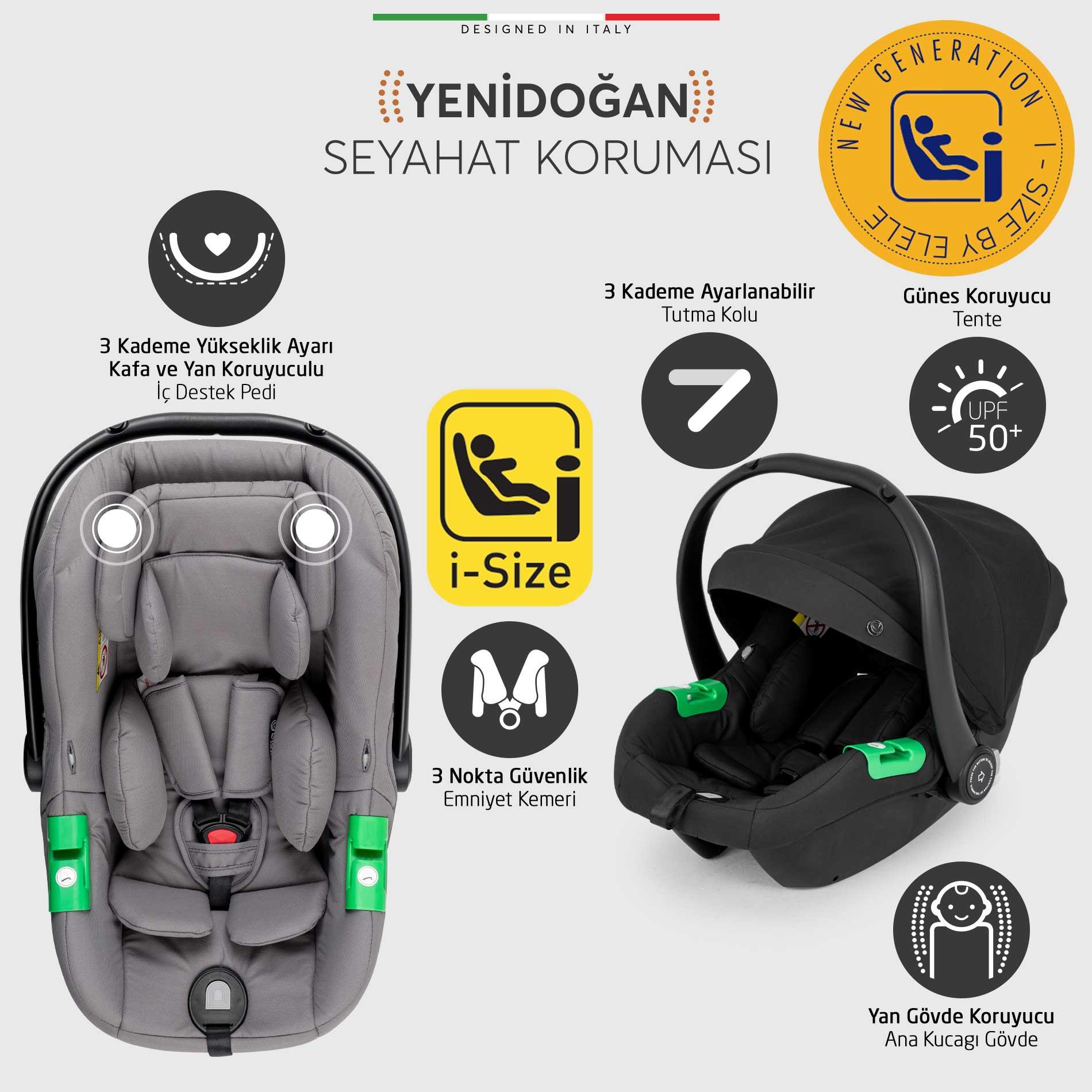 Elele Liberta Travel Sistem Bebek Arabası Siyah
