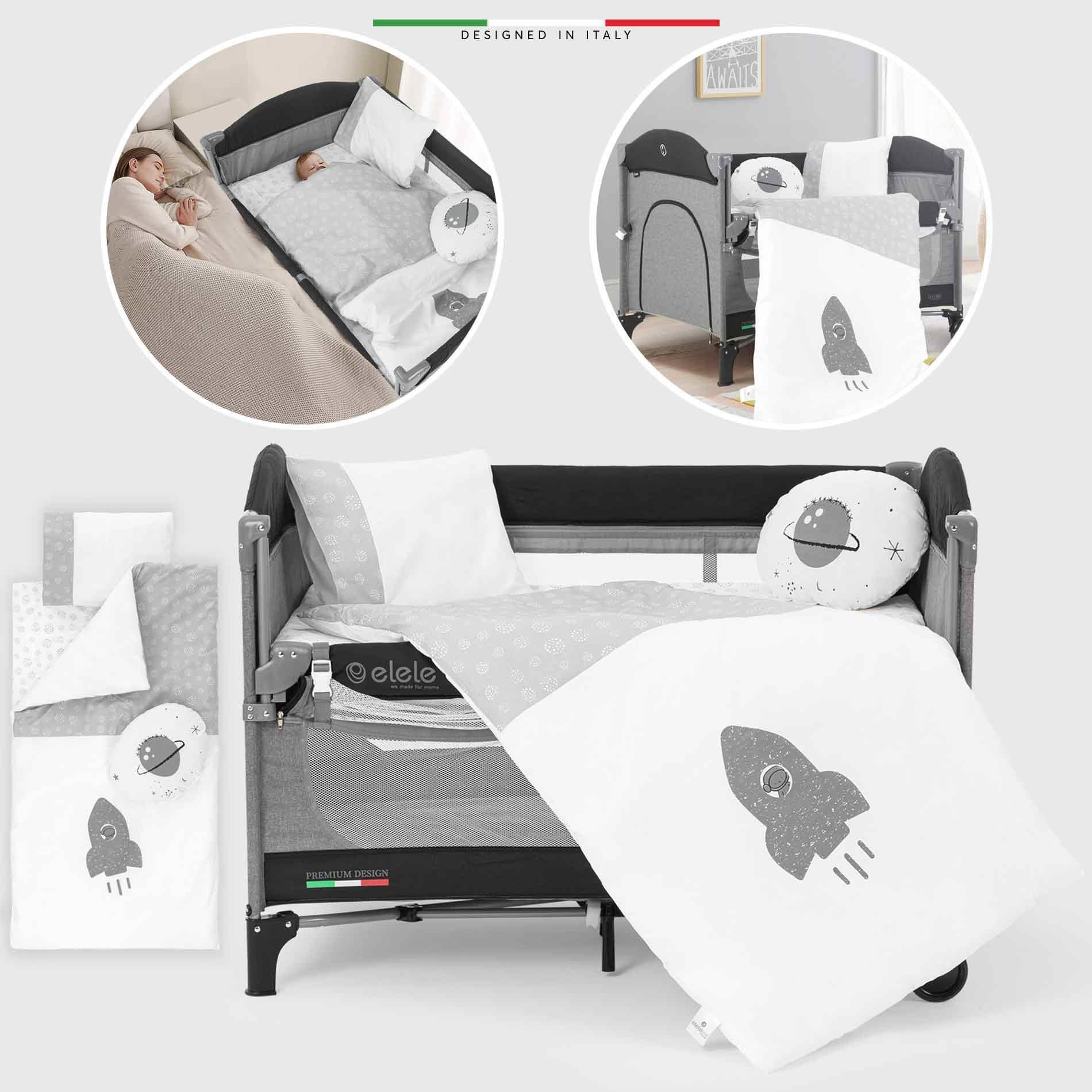 Elele Life Space 6 Parça Oyun Parkı Park Yatak Bebek Uyku Seti Gri