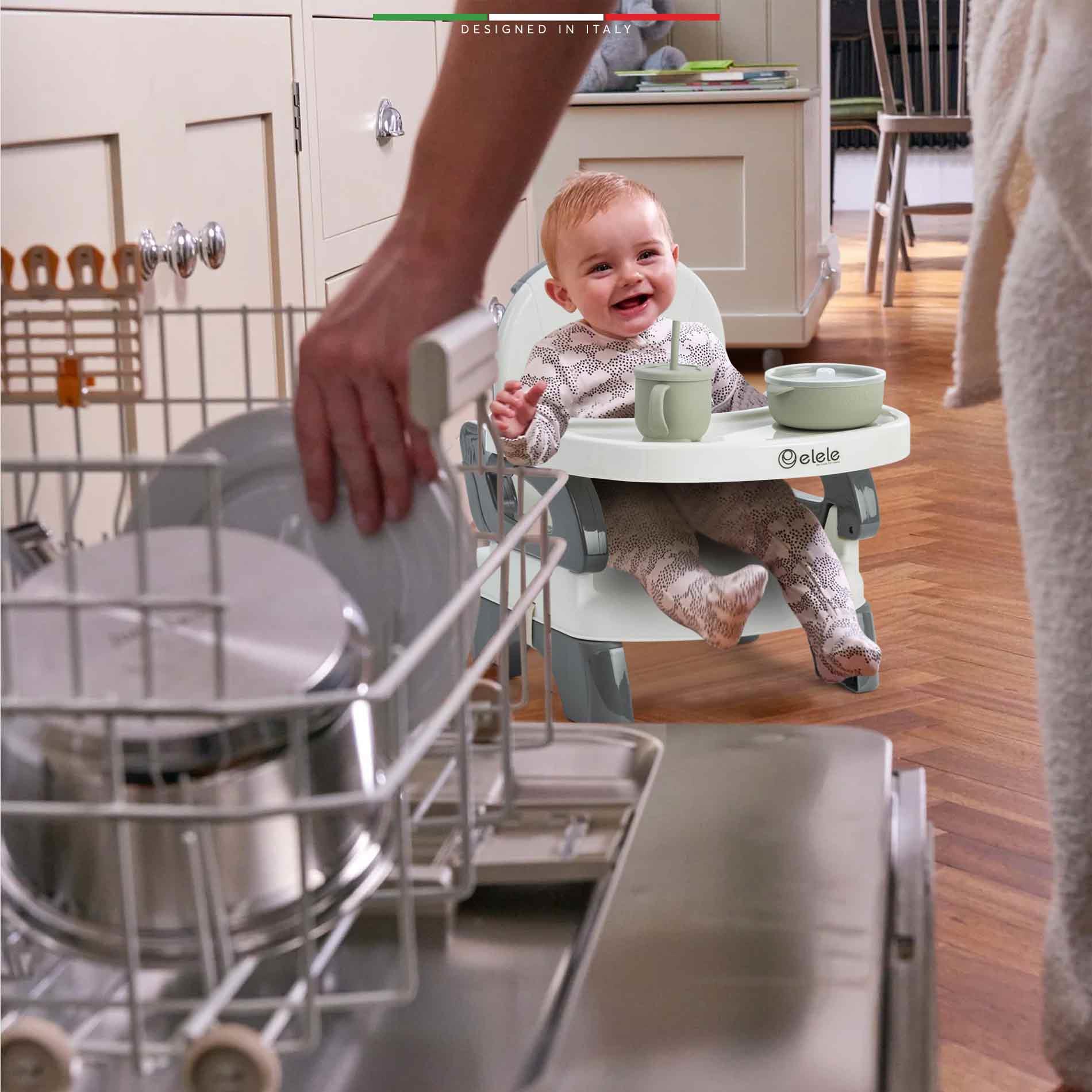 Elele Livo Portatif Bebek Mama Sandalyesi Katlanabilir Yükselticili Gri