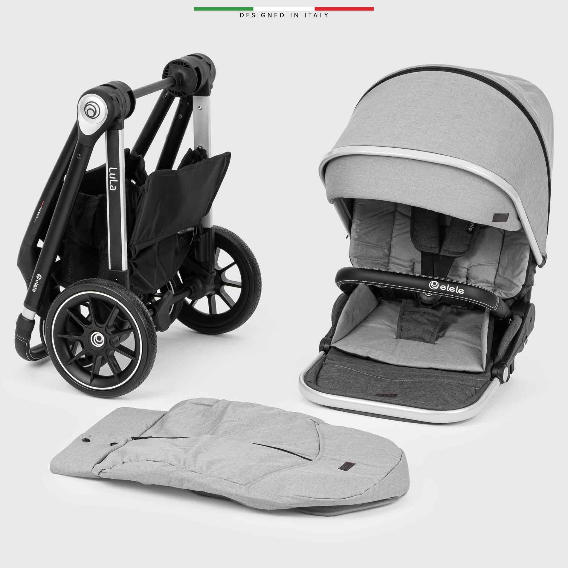 Elele Lula Çift Yönlü Bebek Arabası Gri-Siyah