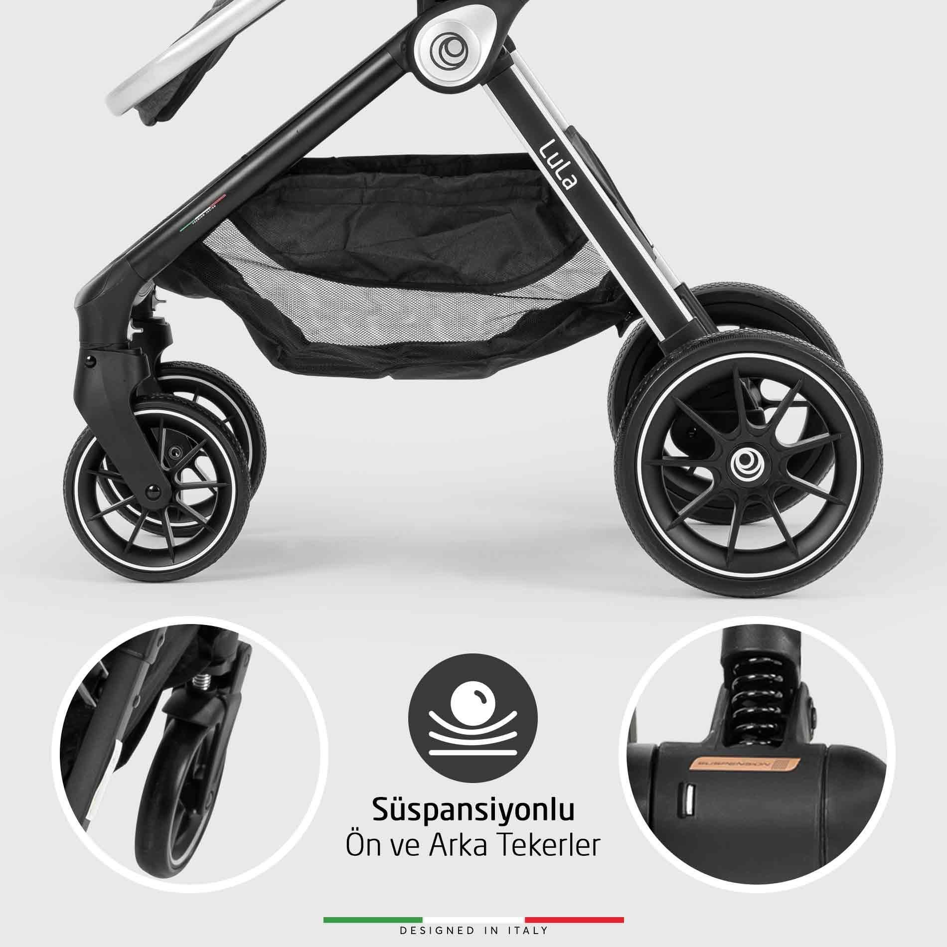 Elele Lula Çift Yönlü Bebek Arabası Gri-Siyah