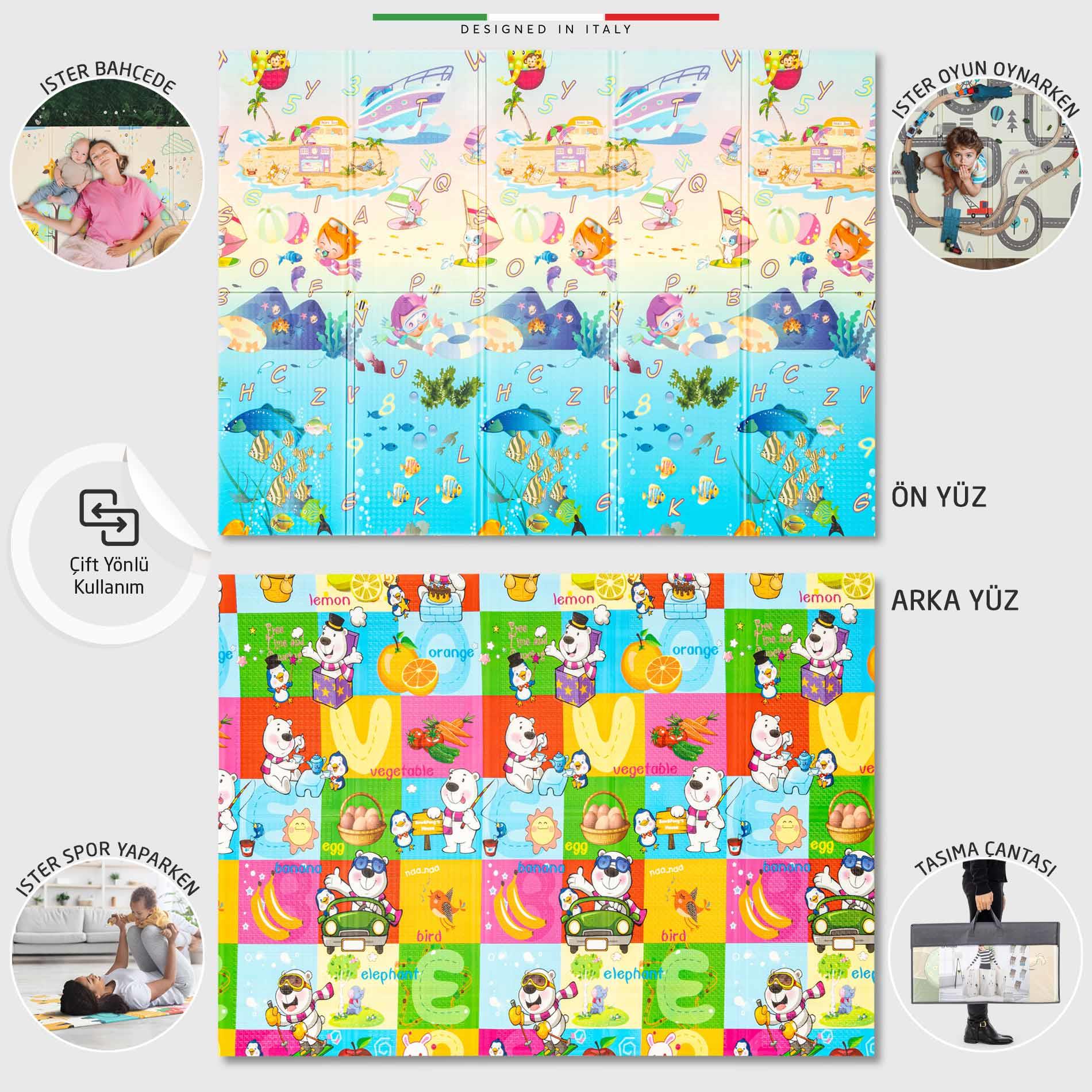 Elele Mare Katlanabilir Oyun Matı Oyun Halısı 150x200x1 Cm XFD114 Mare