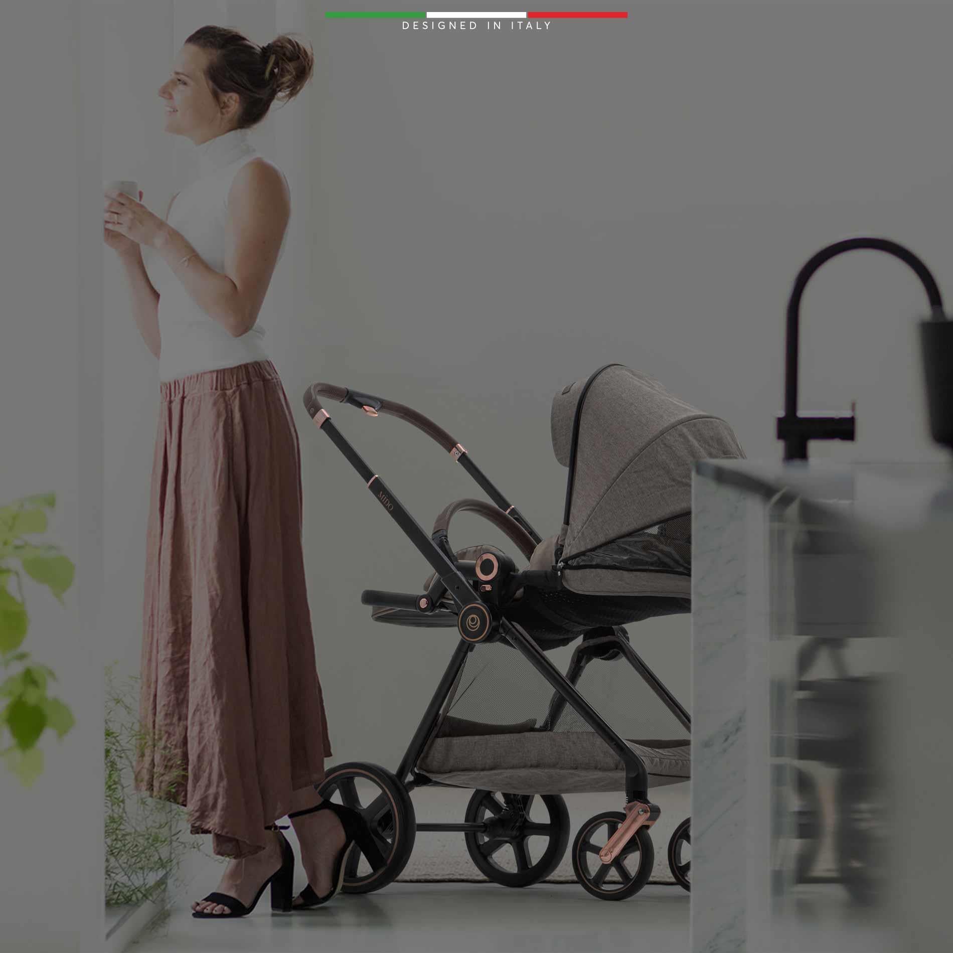 Elele Mido 2 Travel Sistem Bebek Arabası Rose Siyah-Gri