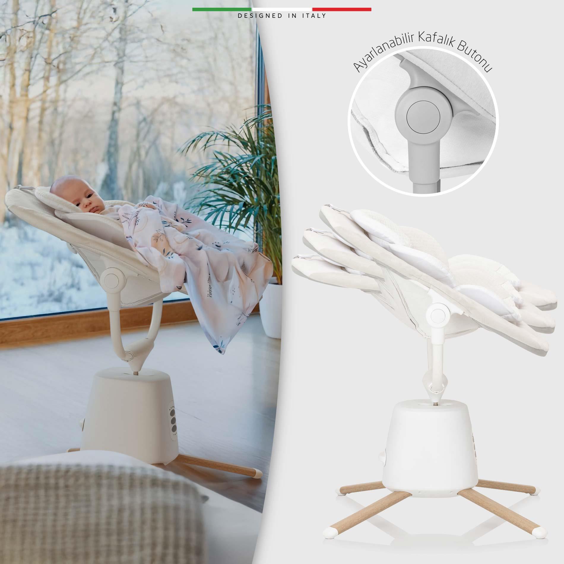 Elele Mio Elektrikli Otomatik Sallanan Ana Kucağı Kademeli Bej