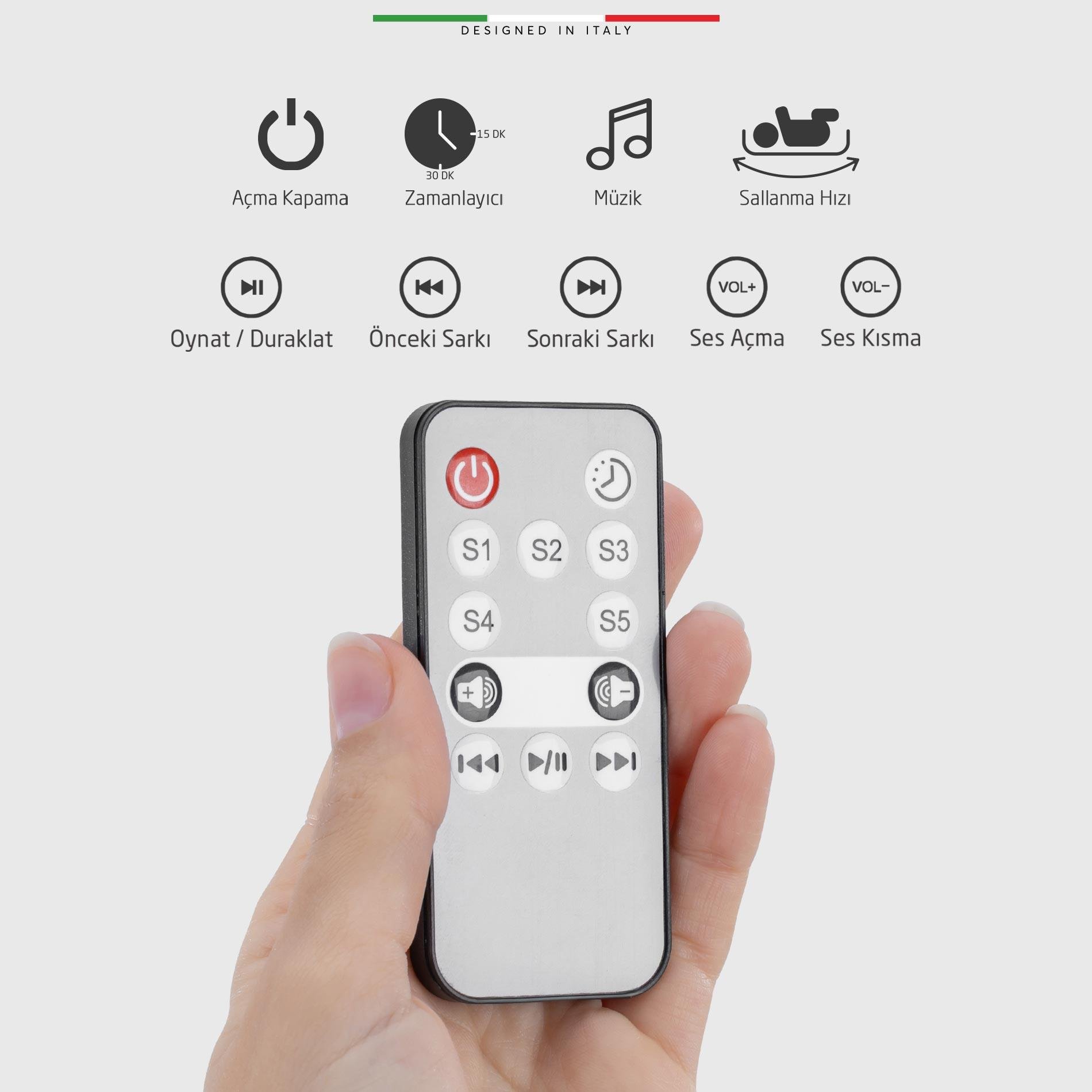 Elele Mio Elektrikli Otomatik Sallanan Ana Kucağı Kademeli Bej