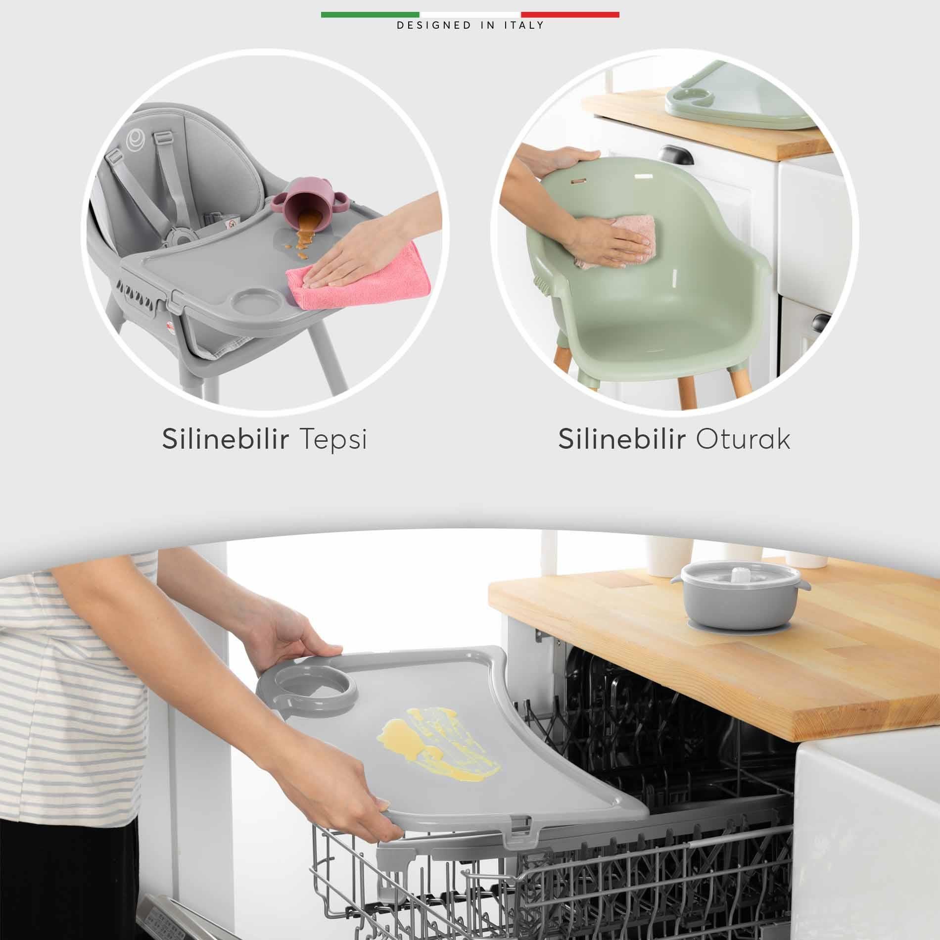 Elele Misto 4in1 Bebek Mama Sandalyesi ve Mama Oturağı İç Pedli Ekru