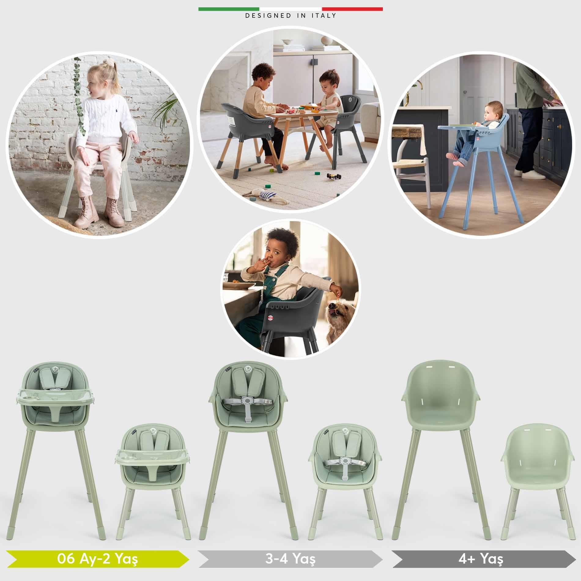 Elele Misto 4in1 Bebek Mama Sandalyesi ve Mama Oturağı İç Pedli Yeşil