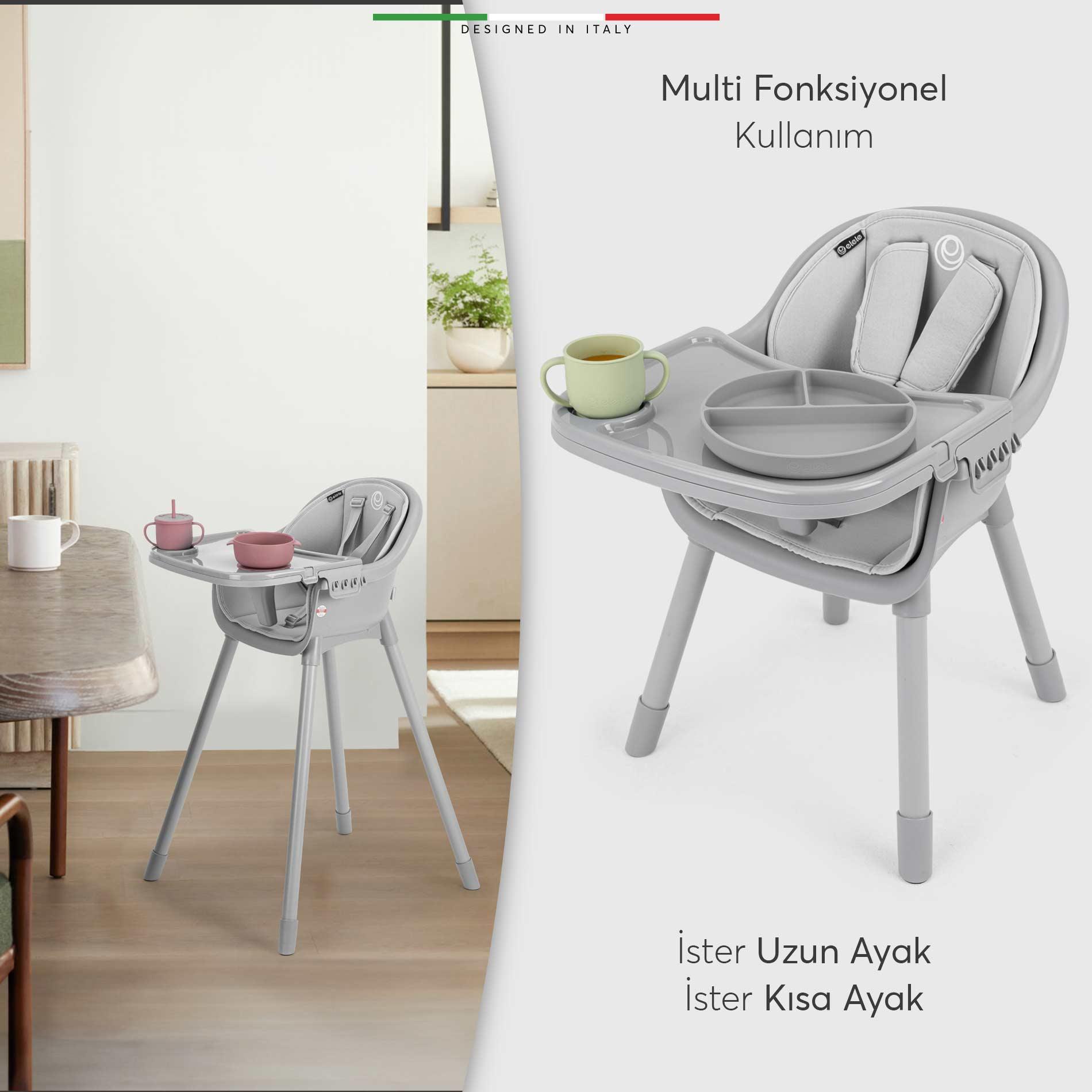 Elele Misto 4in1 Bebek Mama Sandalyesi ve Mama Oturağı İç Pedli Yeşil