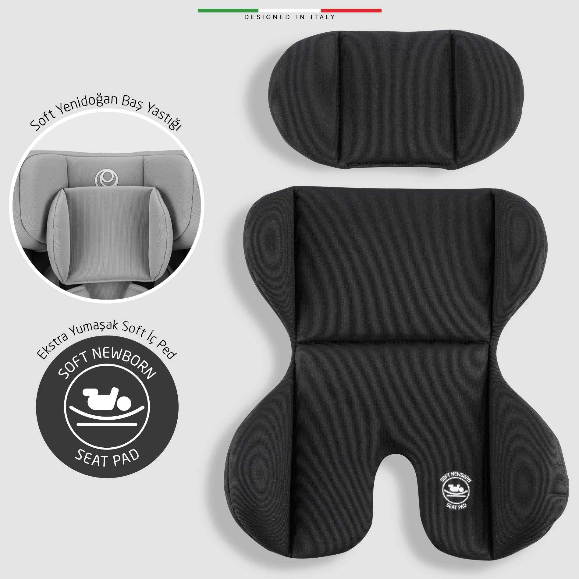 Elele ModenaFix 2 360° Dönen I-Size Oto Koltuğu İsoFix 40-150 CM 0-36 KG Siyah