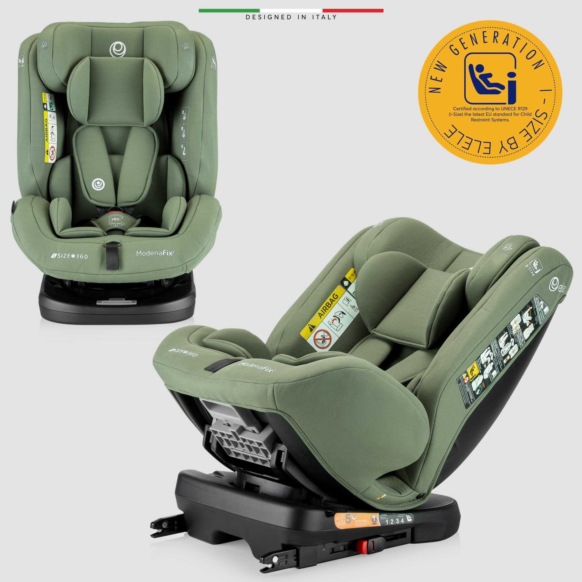Elele ModenaFix 2 360° Dönen I-Size Oto Koltuğu İsoFix 40-150 CM 0-36 KG Yeşil