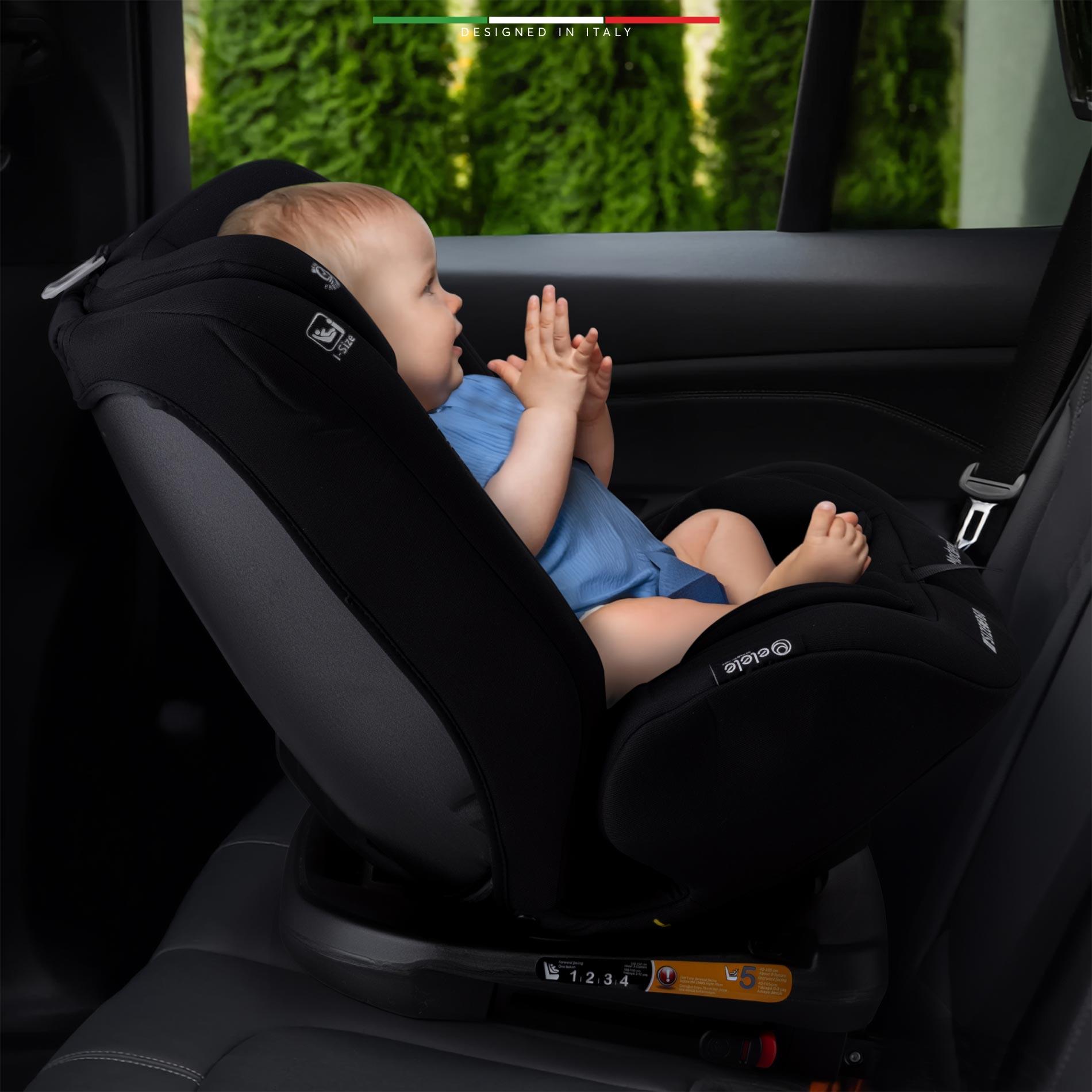 Elele ModenaFix 2 360° Dönen I-Size Oto Koltuğu İsoFix 40-150 CM 0-36 KG Siyah